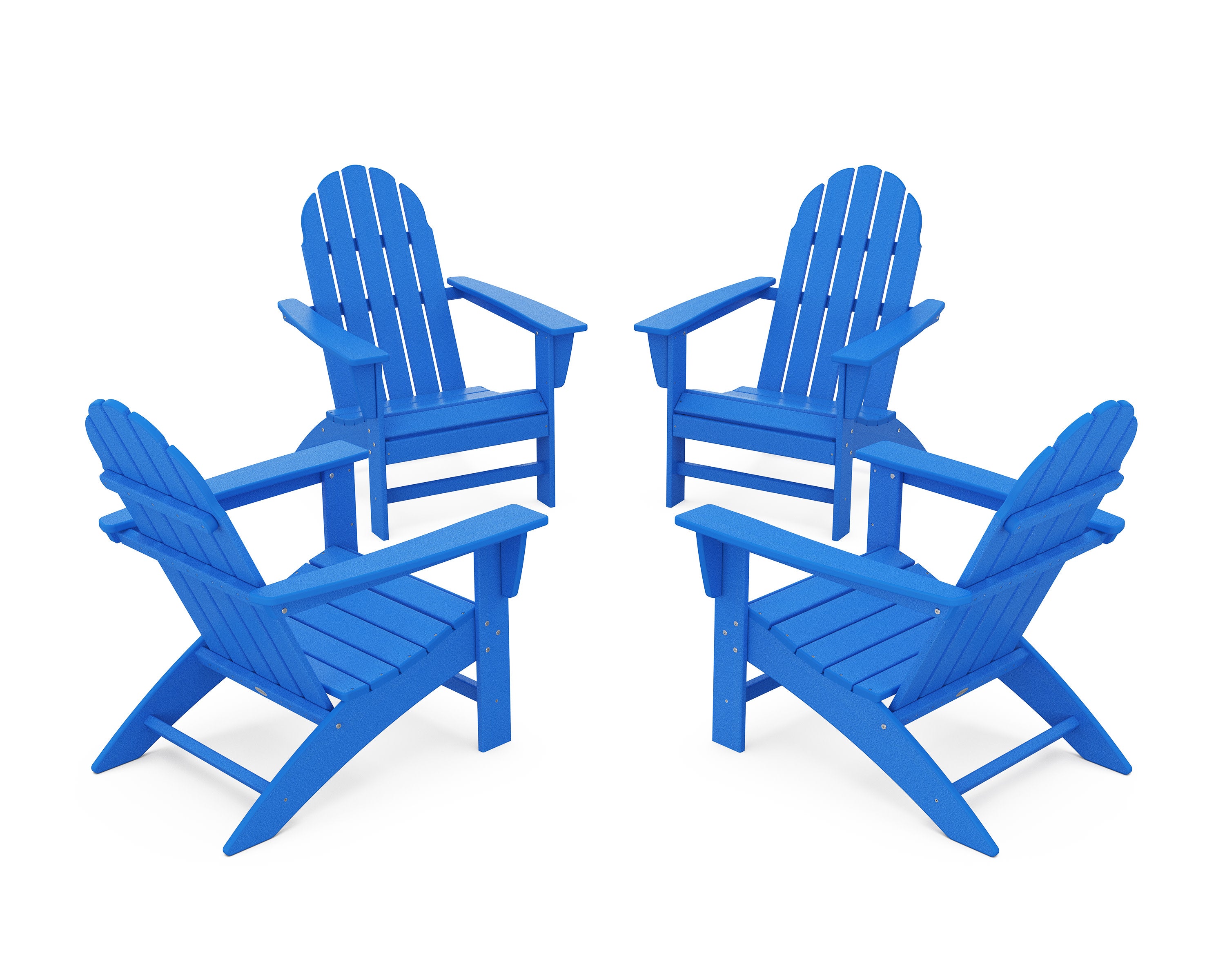 Vineyard 4-Piece Adirondack Conversation Set in Pacific Blue