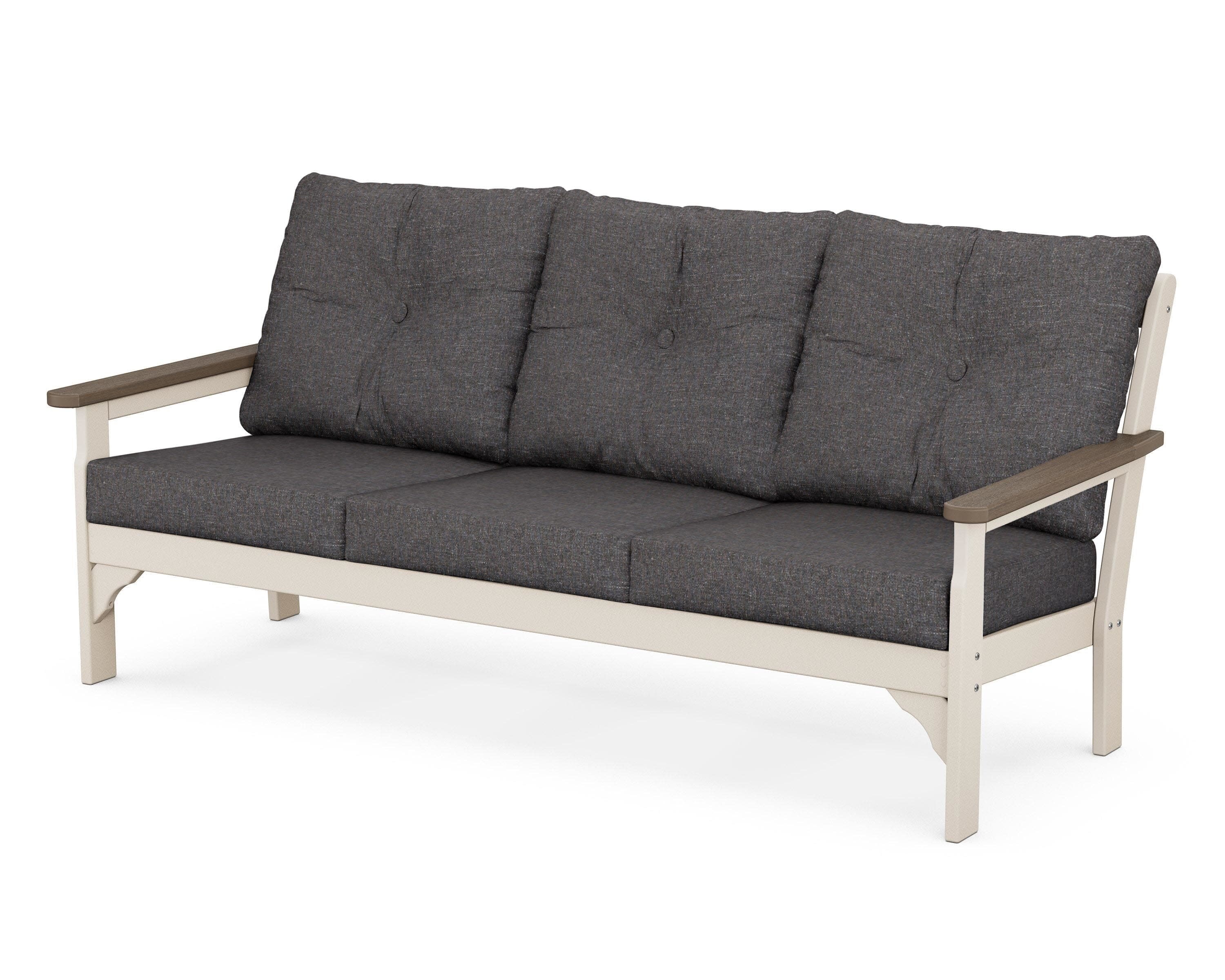 Vineyard Deep Seating Sofa in Sand / Kona / Ash Charcoal