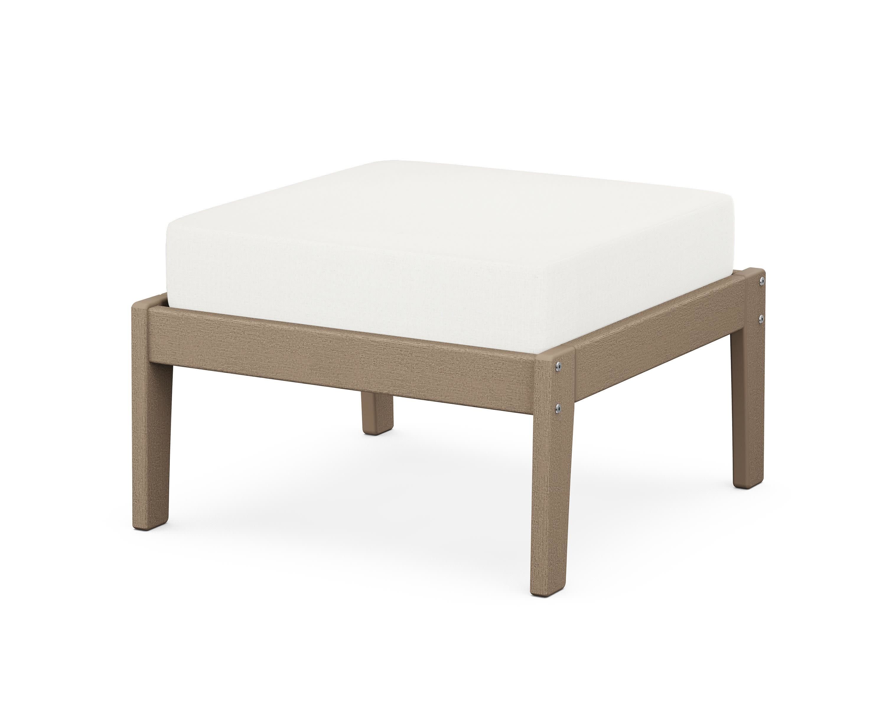 Deep Seating Ottoman in Vintage Sahara / Natural Linen