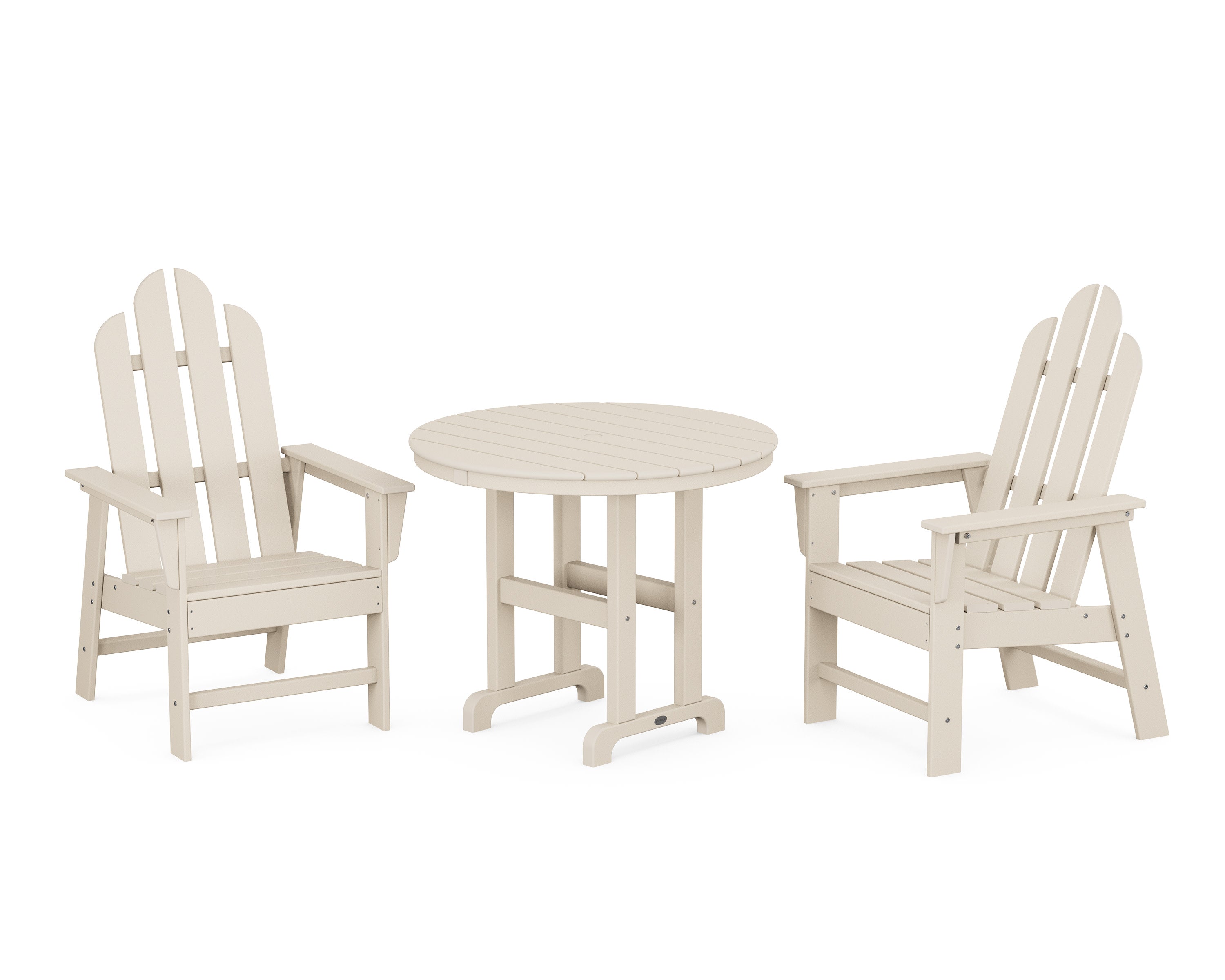 Long Island 3-Piece Round Dining Set in Sand