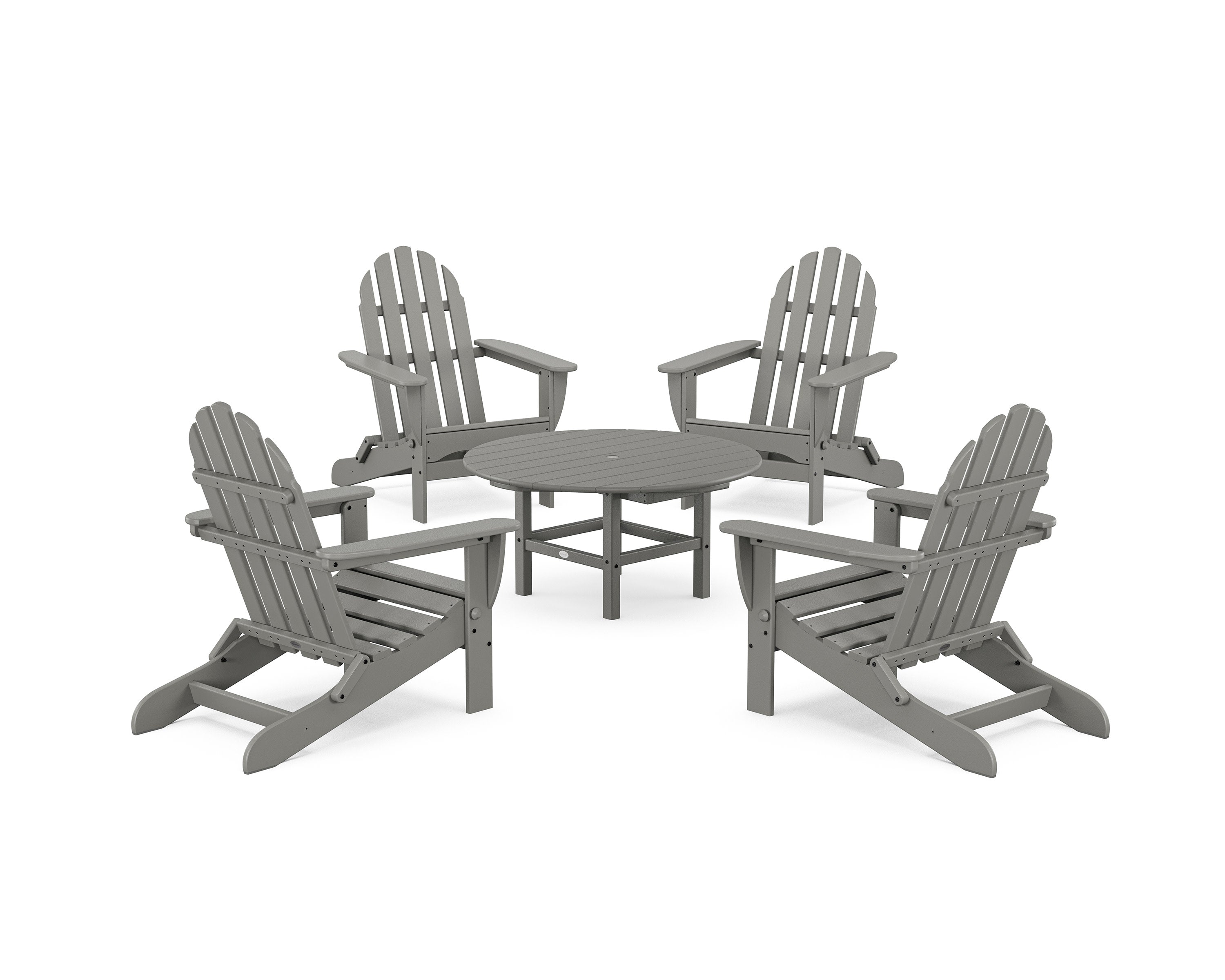 Classic Folding Adirondack 5-Piece Conversation Group in Slate Grey