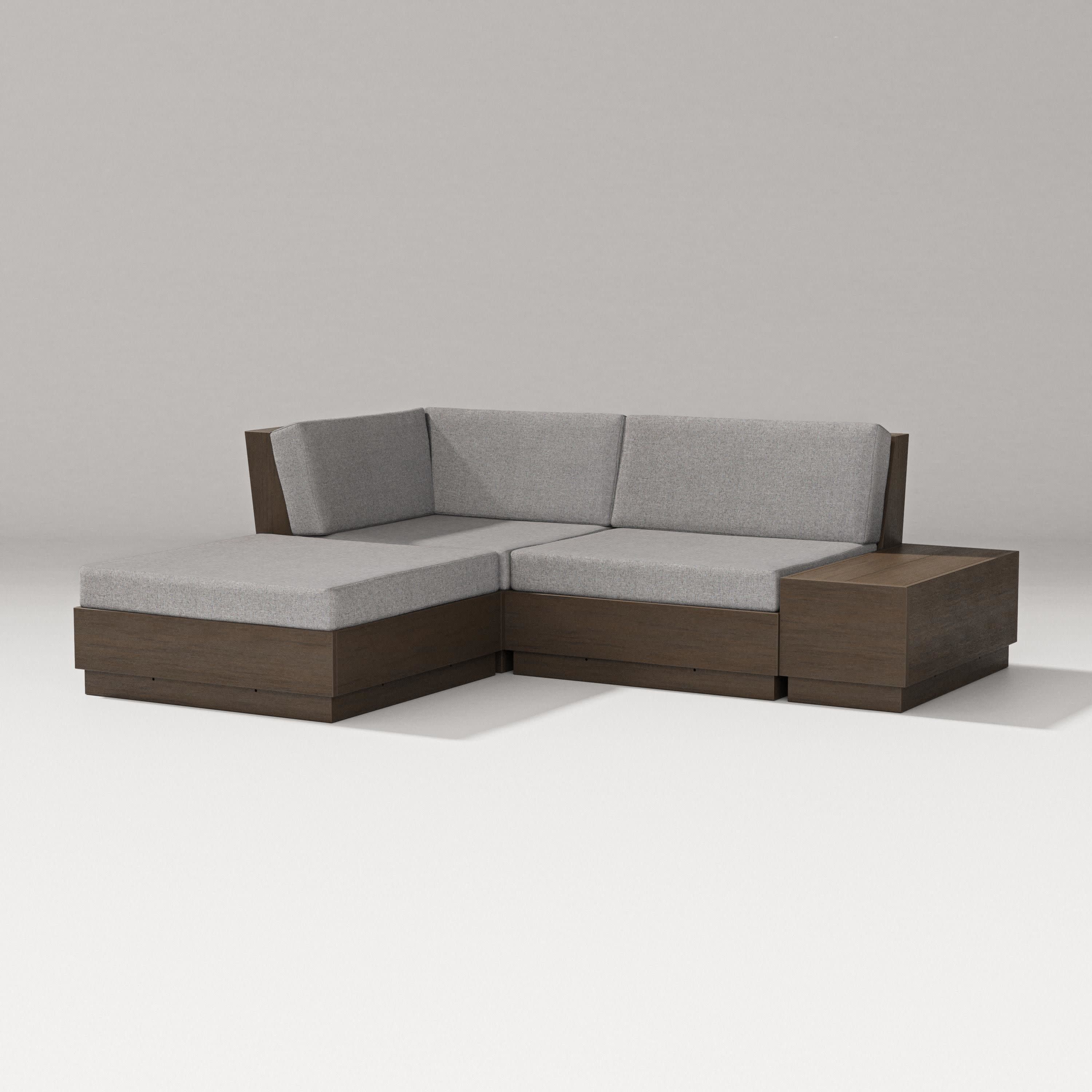 Elevate Loveseat Sectional with Chaise in Kona / Grey Mist