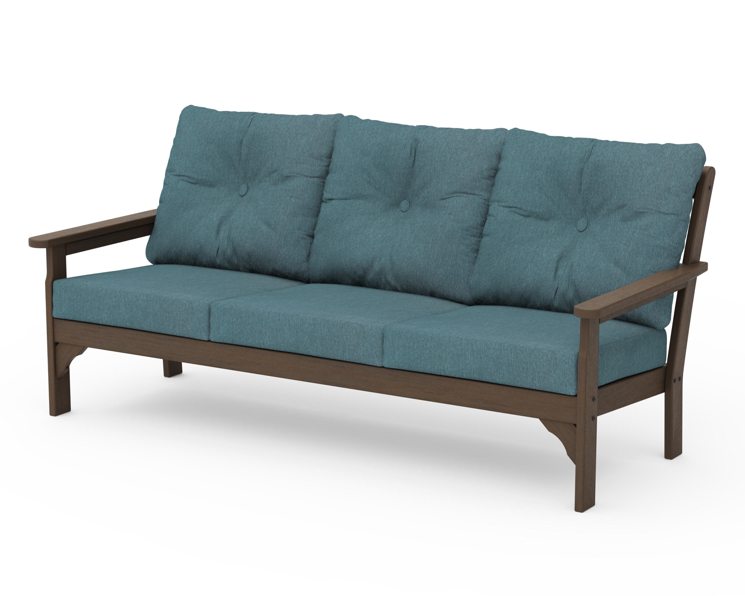 Vineyard Deep Seating Sofa in Kona / Ocean Teal