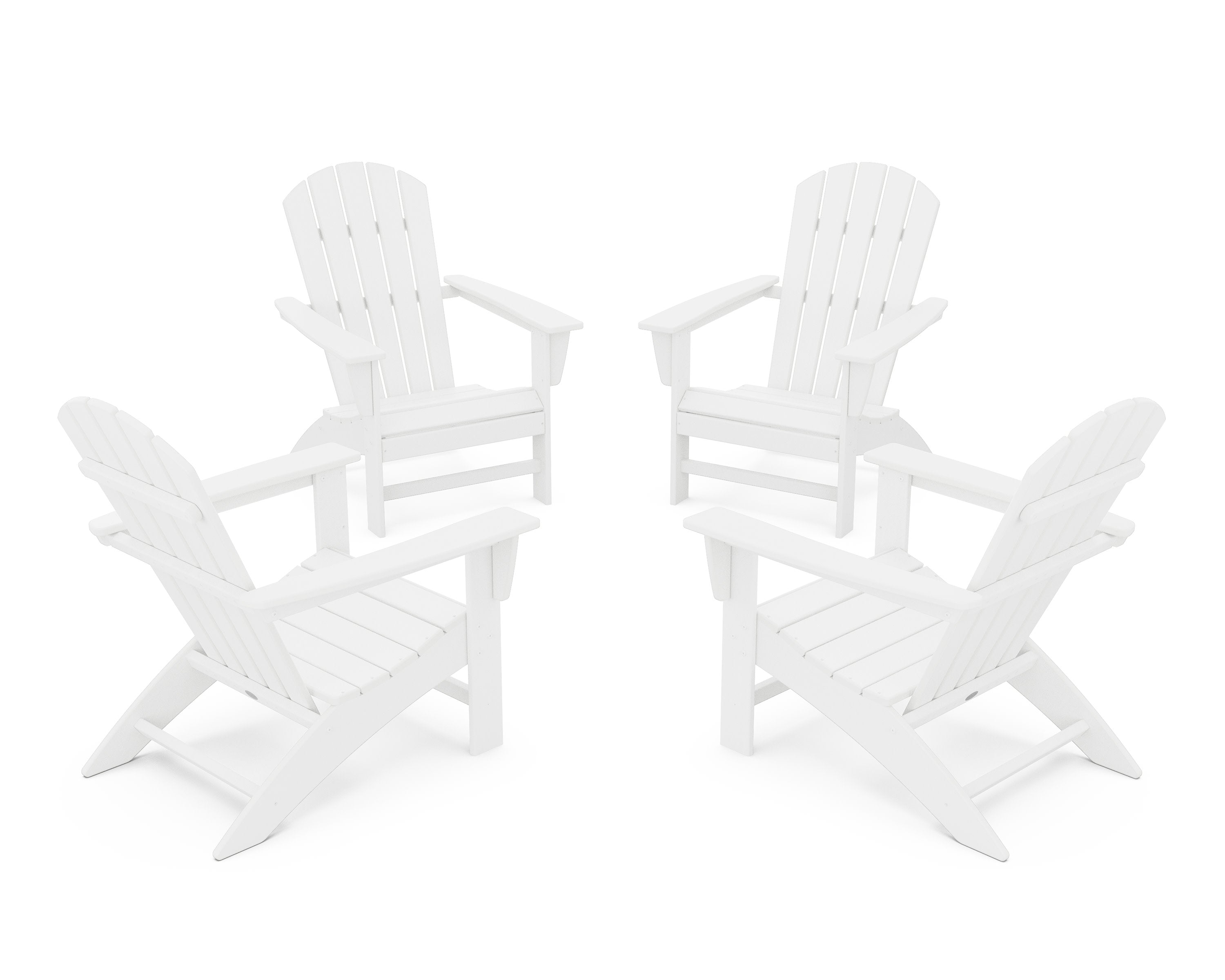 Nautical 4-Piece Adirondack Conversation Set in White
