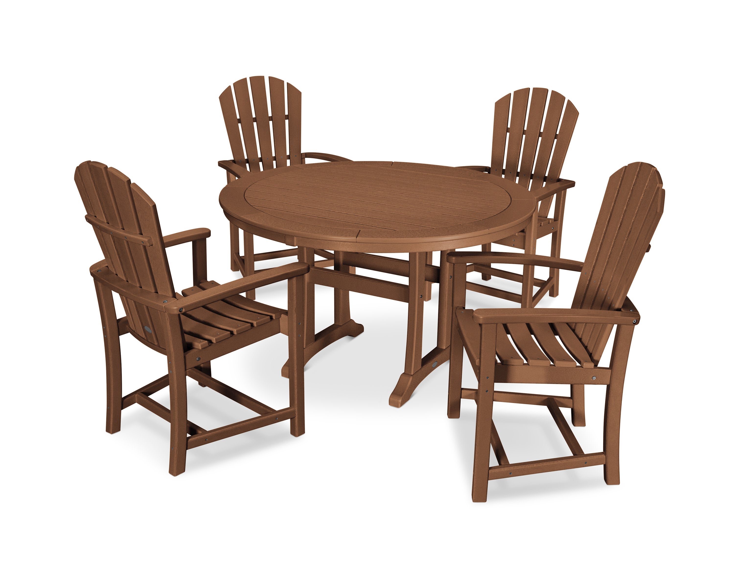 Palm Coast 5-Piece Round Dining Set in Teak