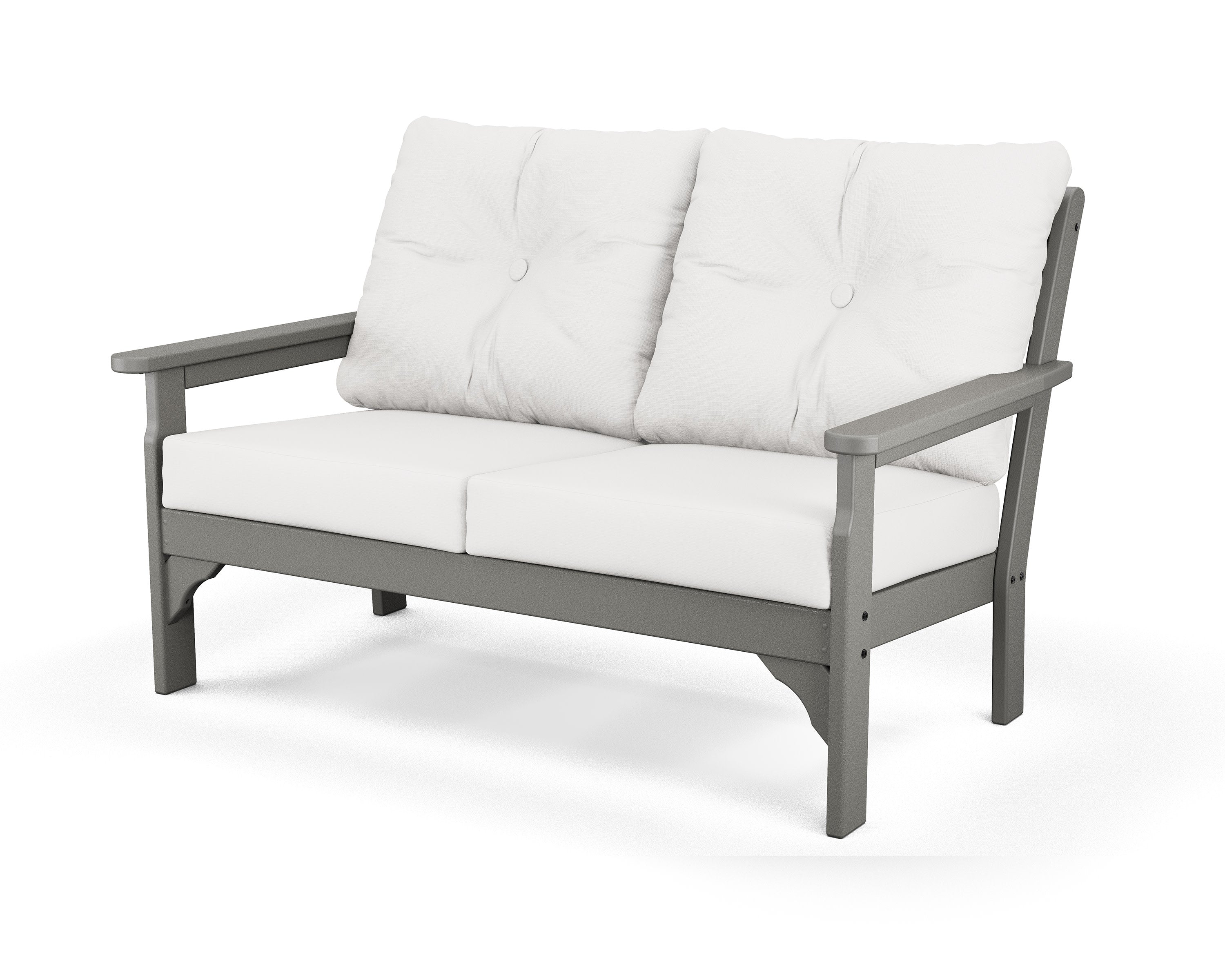 Vineyard Deep Seating Loveseat in Slate Grey / Natural Linen