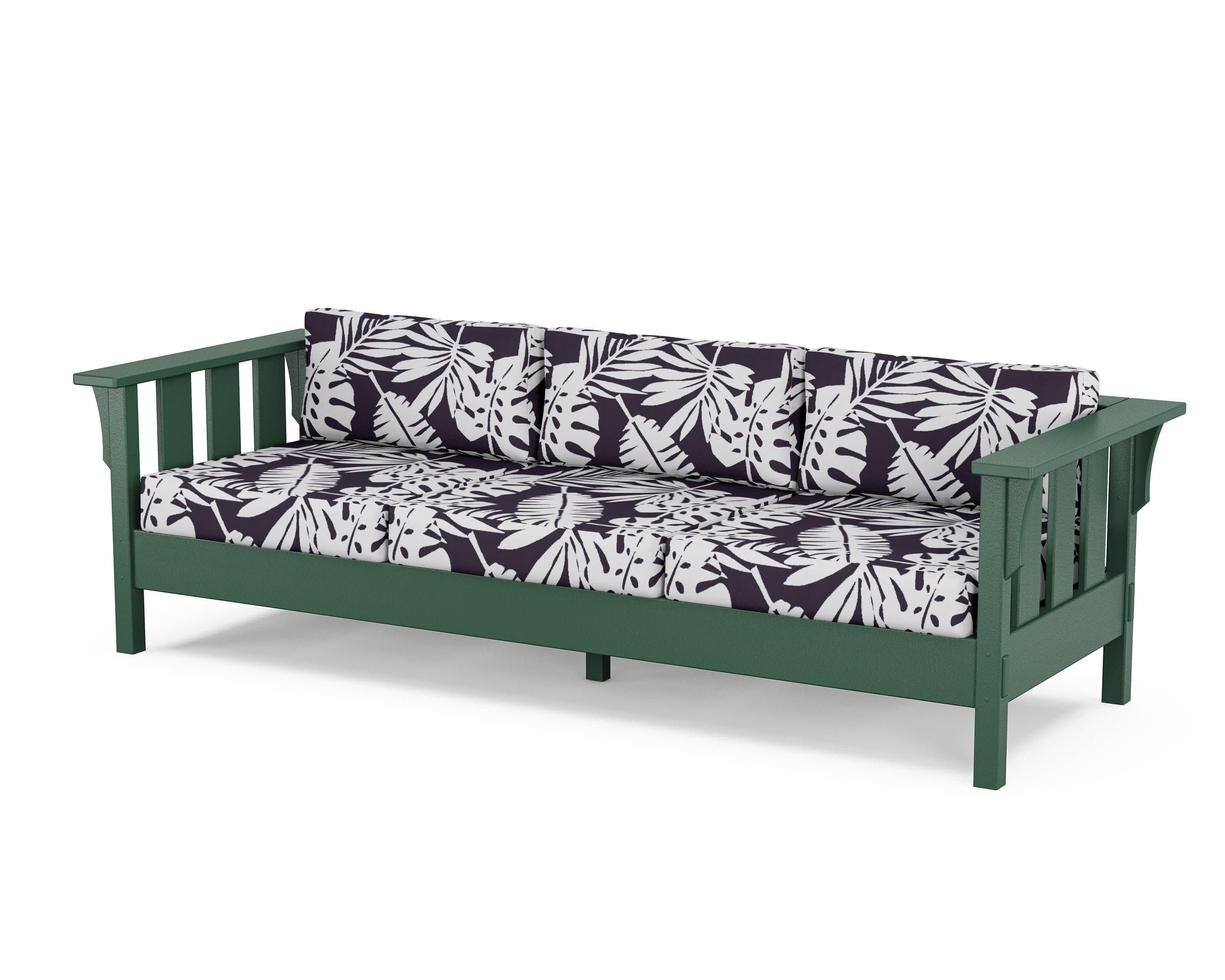Acadia Deep Seating Sofa in Green / Leaf Navy