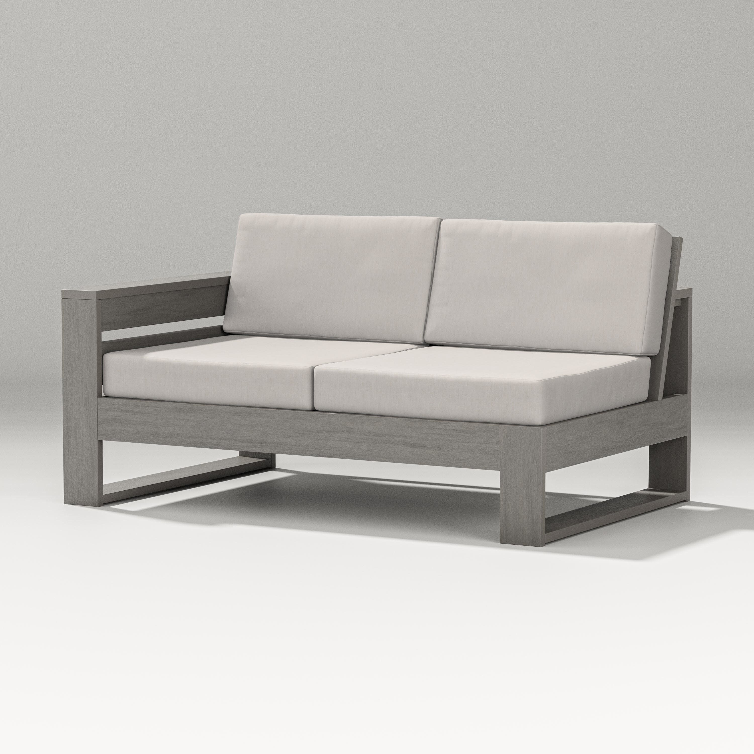 Latitude Modular Left Arm Loveseat in Driftwood / Cast Ash