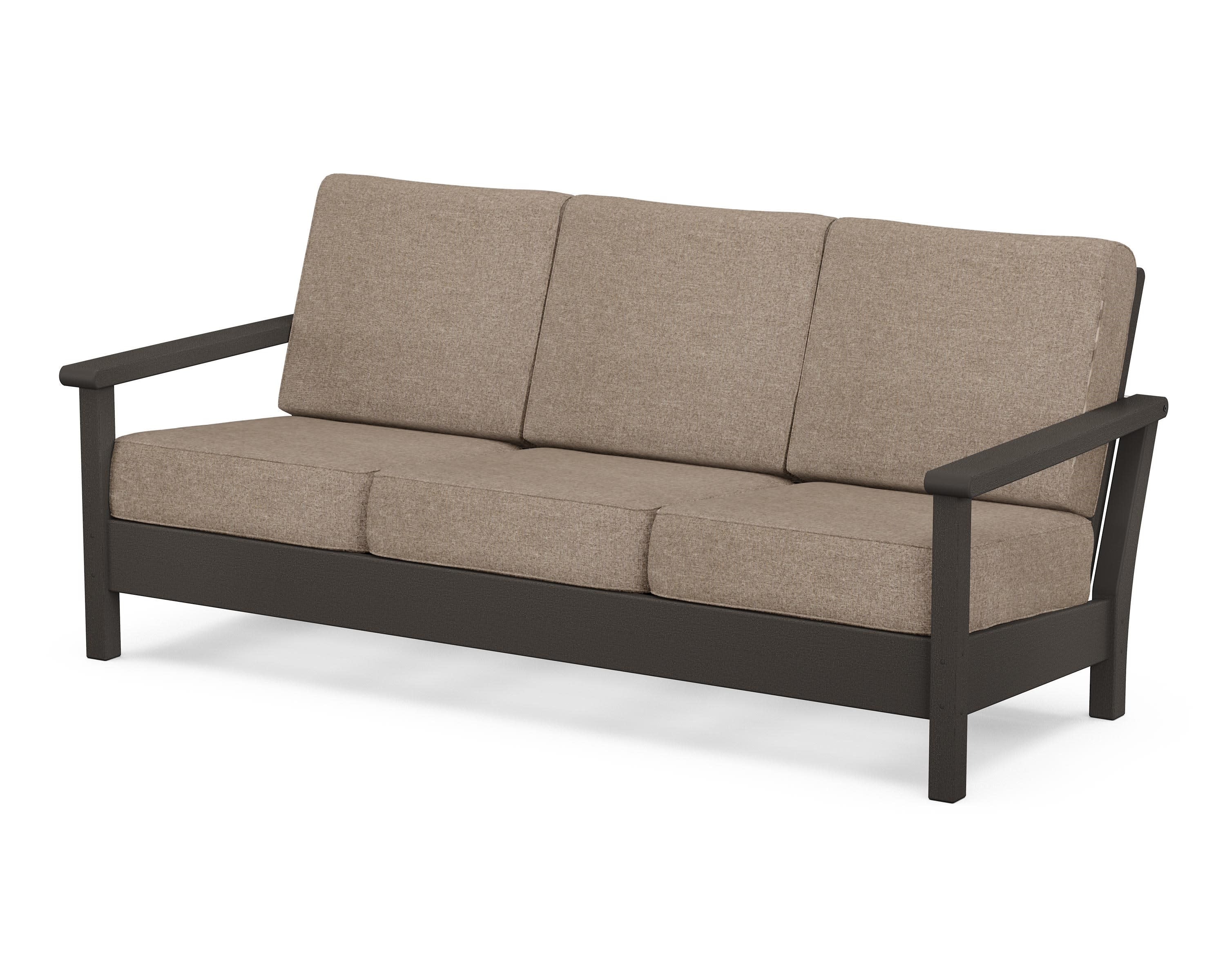 Harbour Deep Seating Sofa in Vintage Coffee / Spiced Burlap