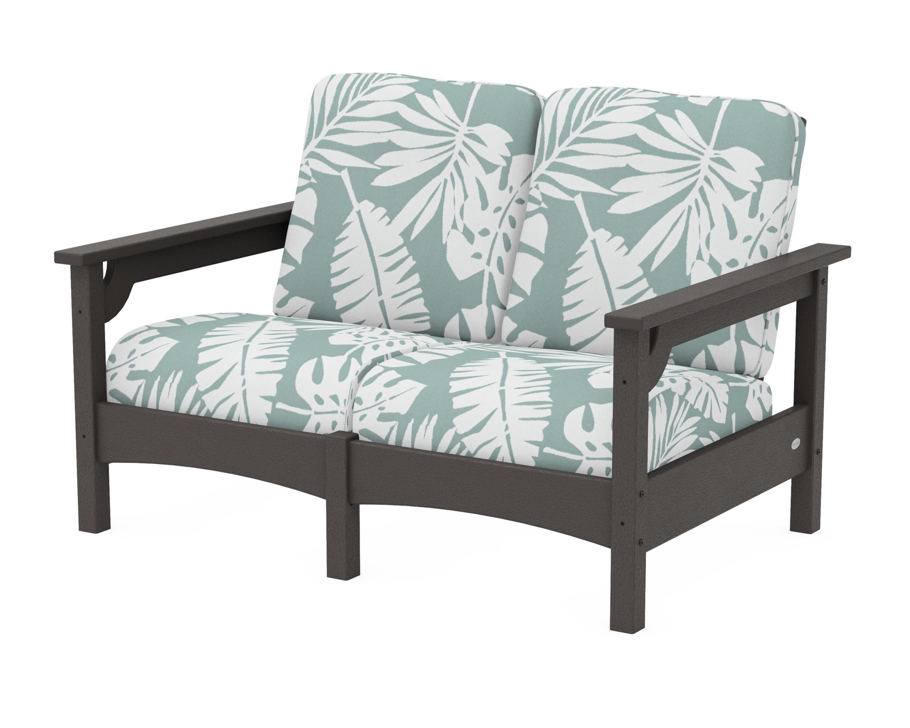 Club Loveseat in Vintage Coffee / Leaf Glacier Spa