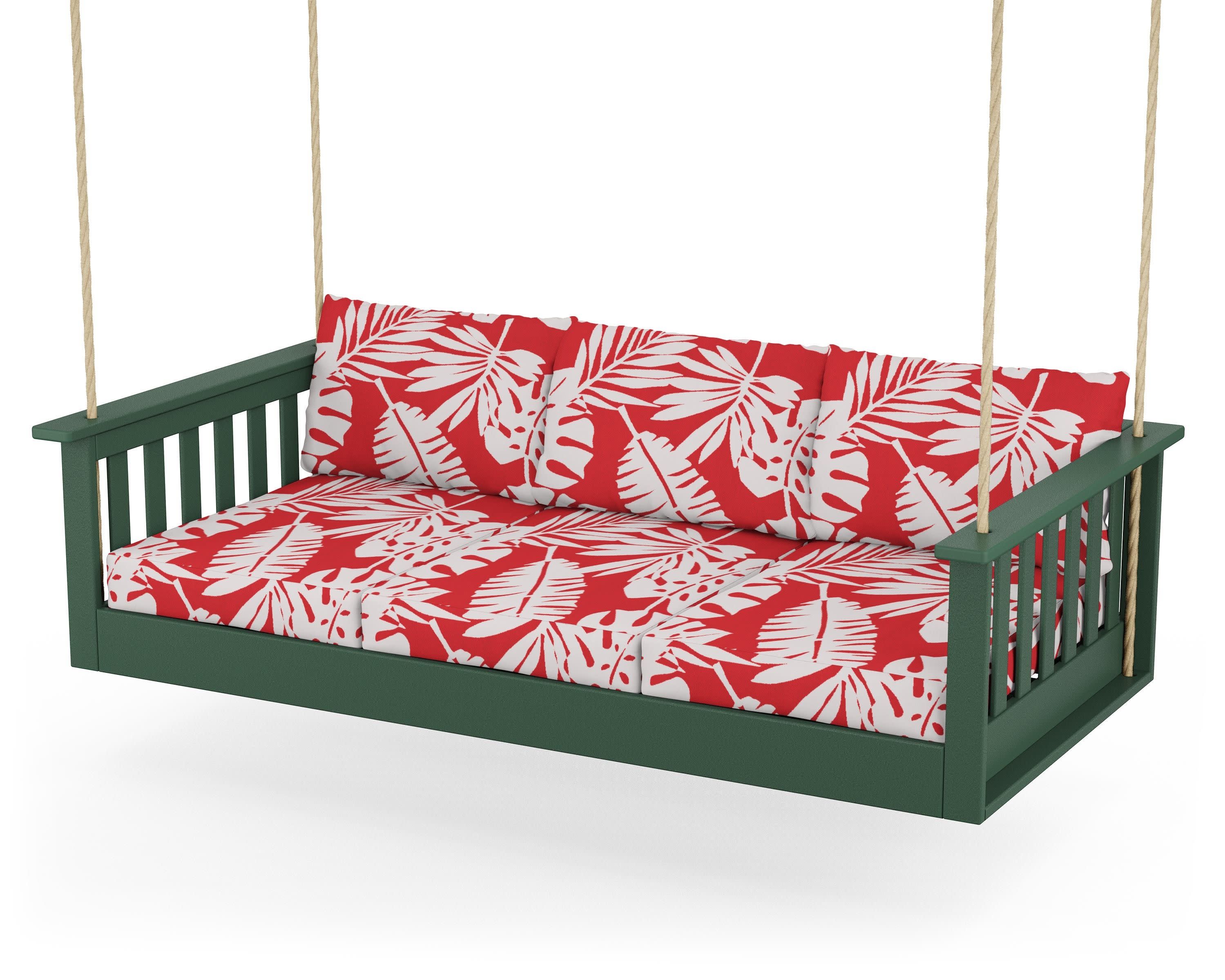 Vineyard Daybed Swing in Green / Leaf Crimson