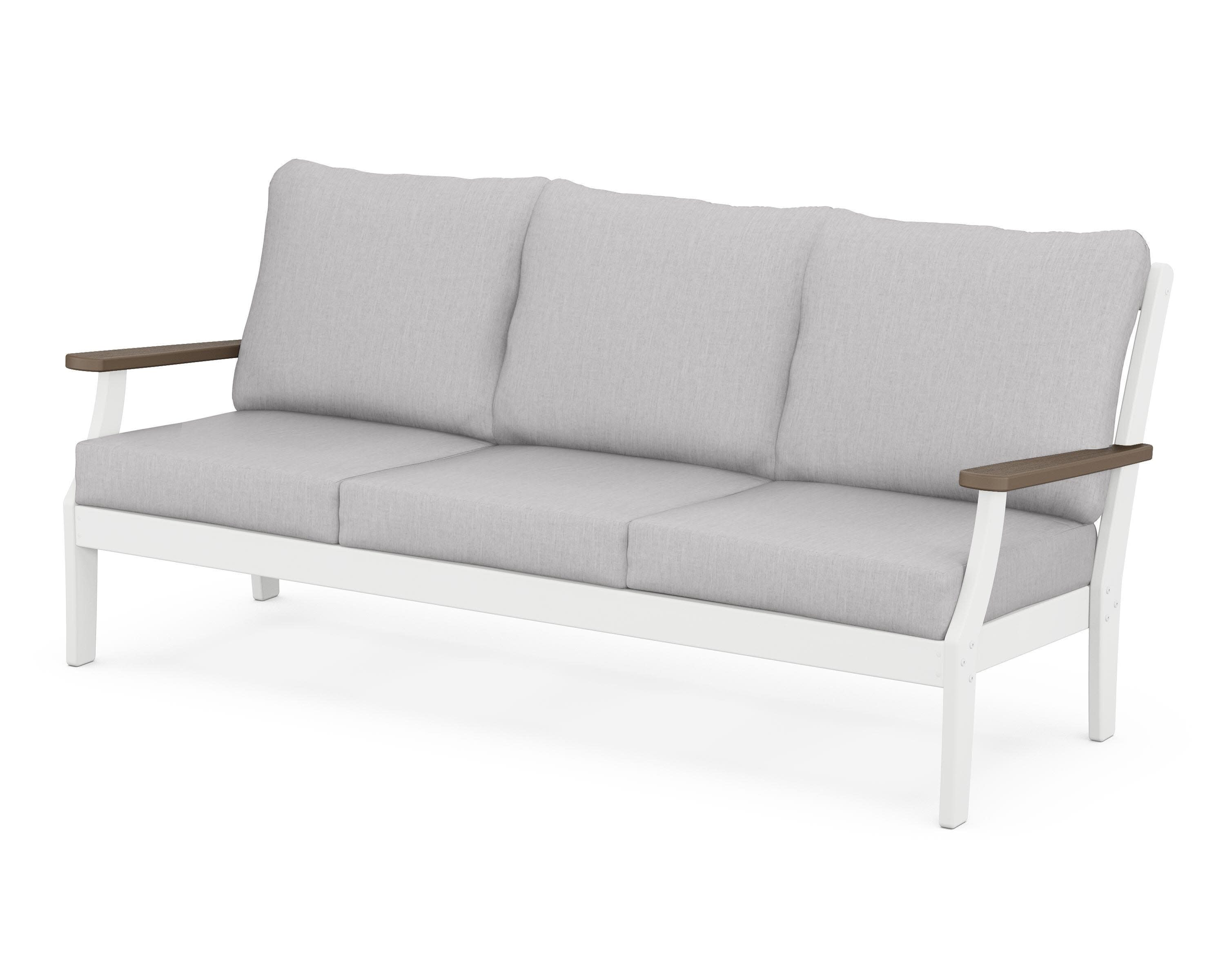 Braxton Deep Seating Sofa in White / Kona / Granite