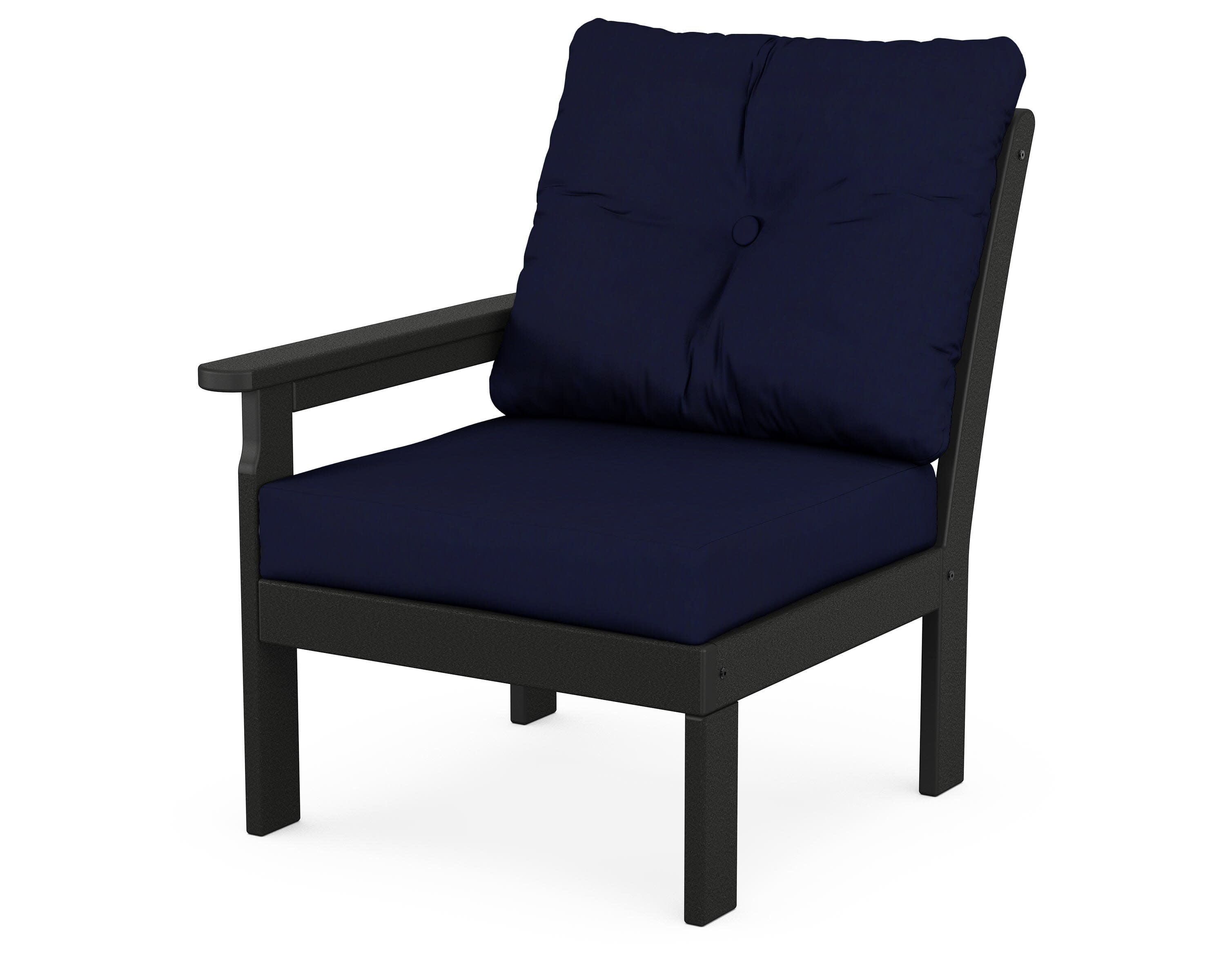 Vineyard Modular Left Arm Chair in Black / Navy