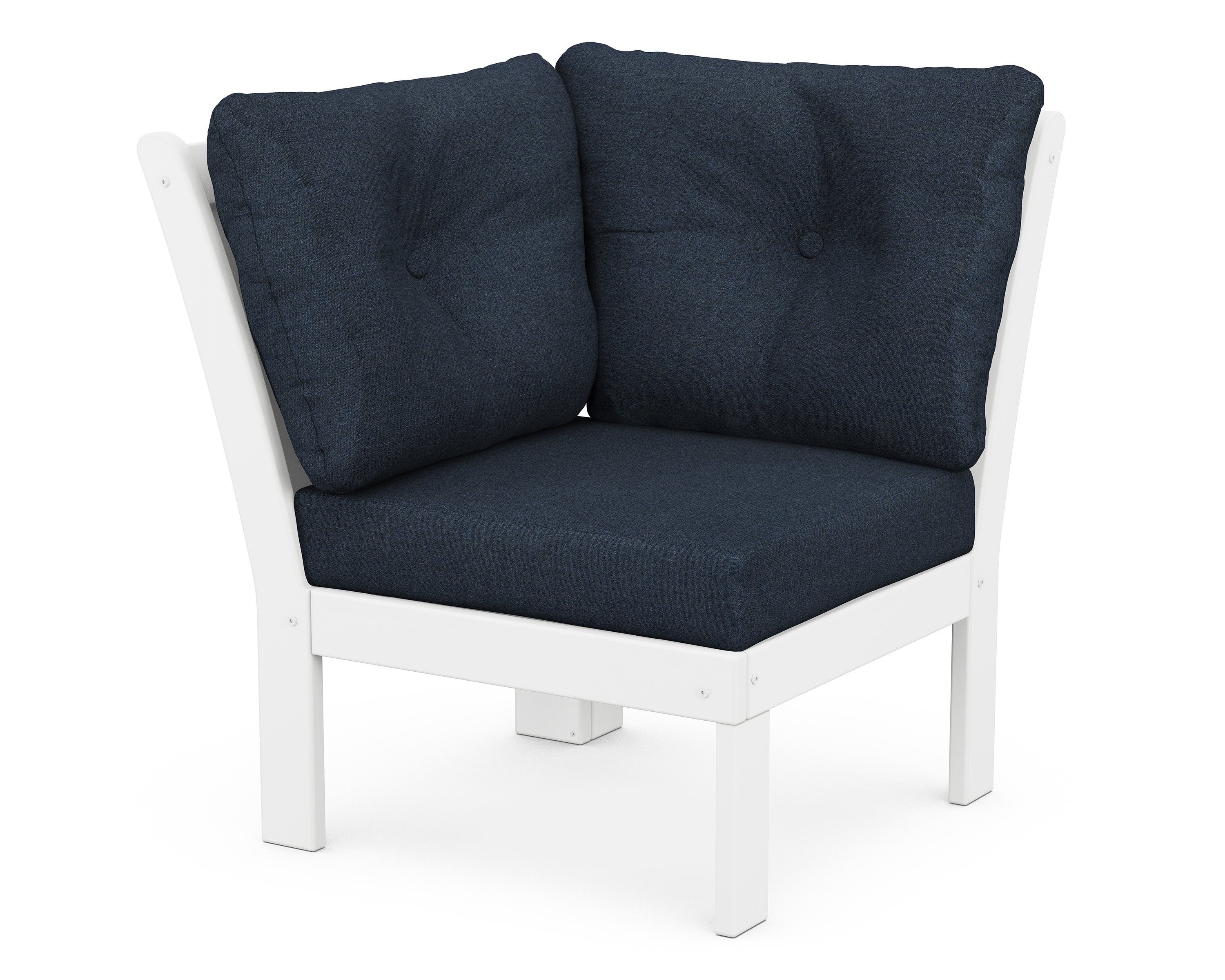 Vineyard Modular Corner Chair in White / Marine Indigo