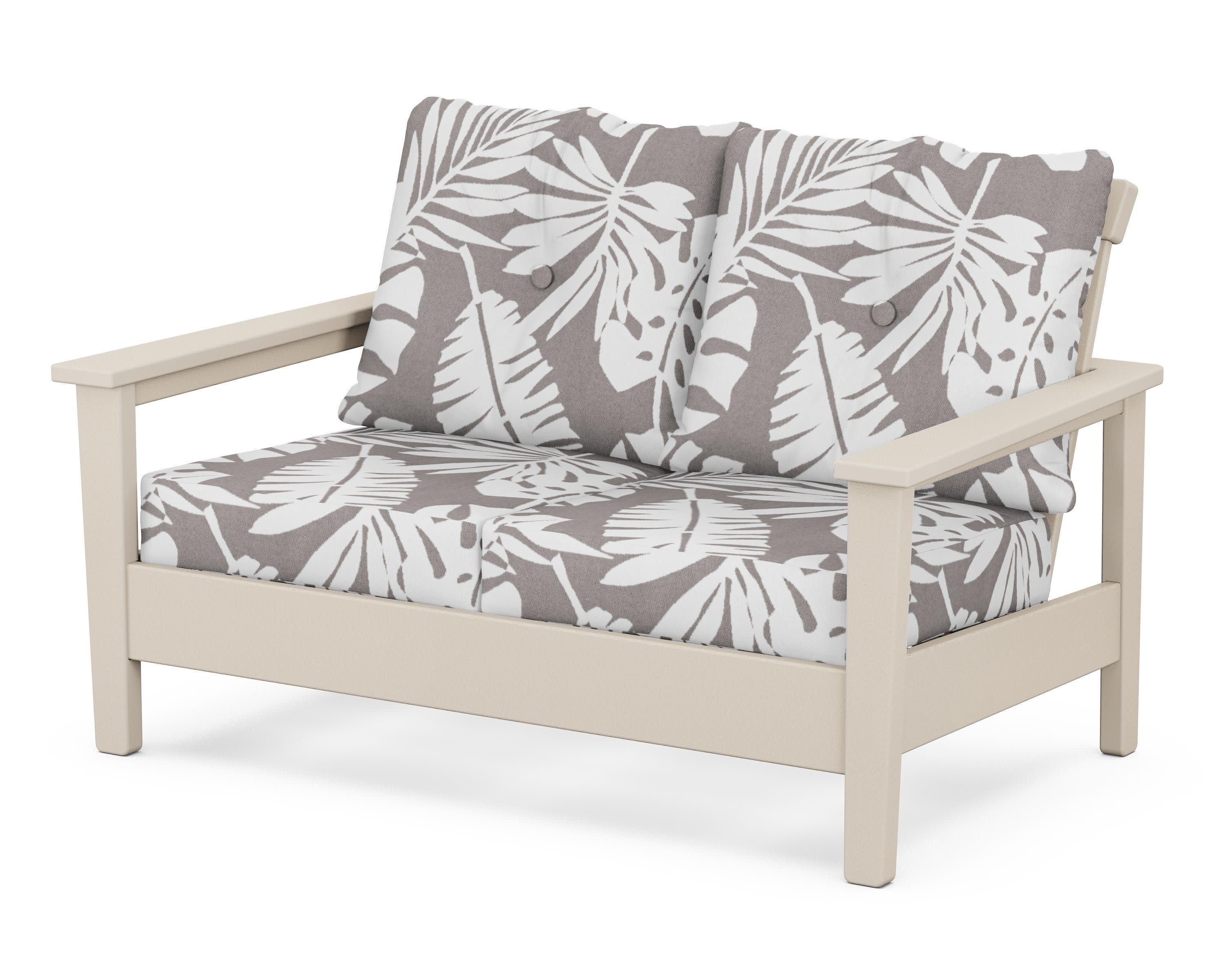 Prescott Deep Seating Loveseat in Sand / Leaf Grey Mist