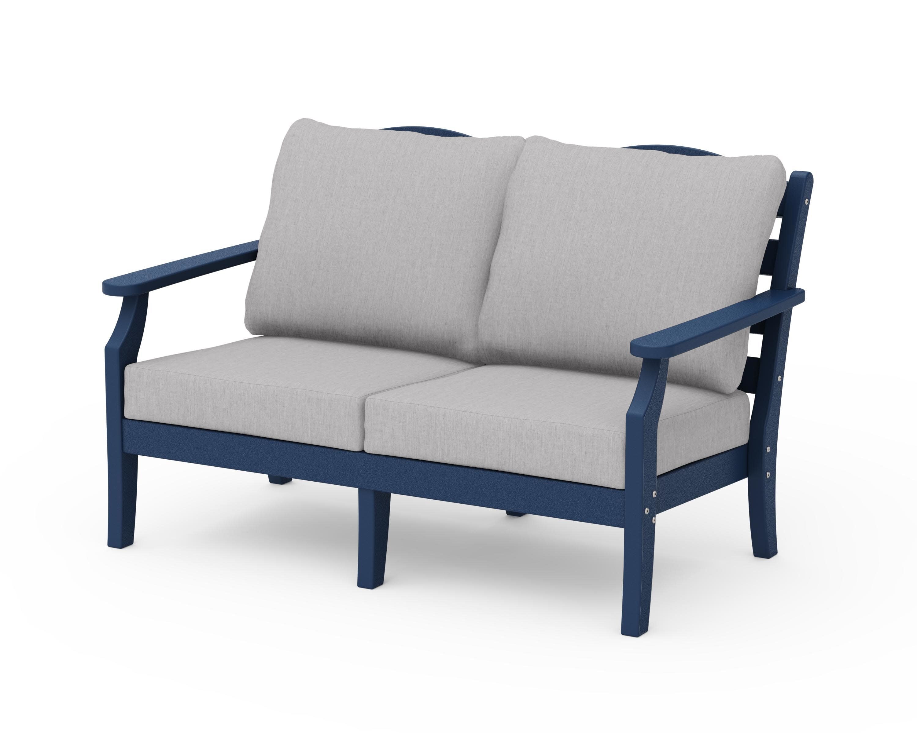 Savannah Deep Seating Loveseat in Navy / Granite