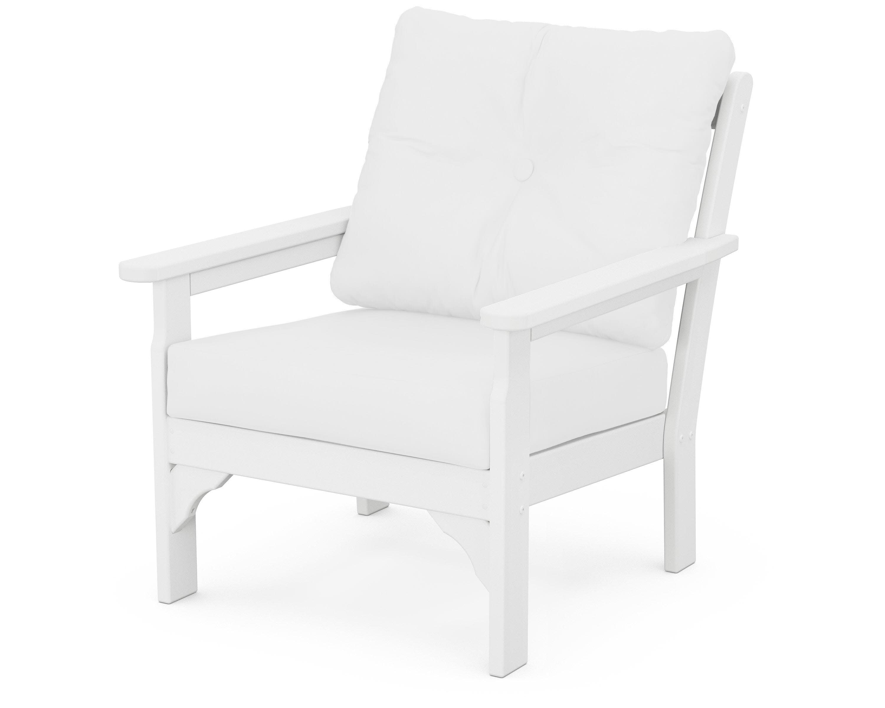 Vineyard Deep Seating Chair in White / Natural