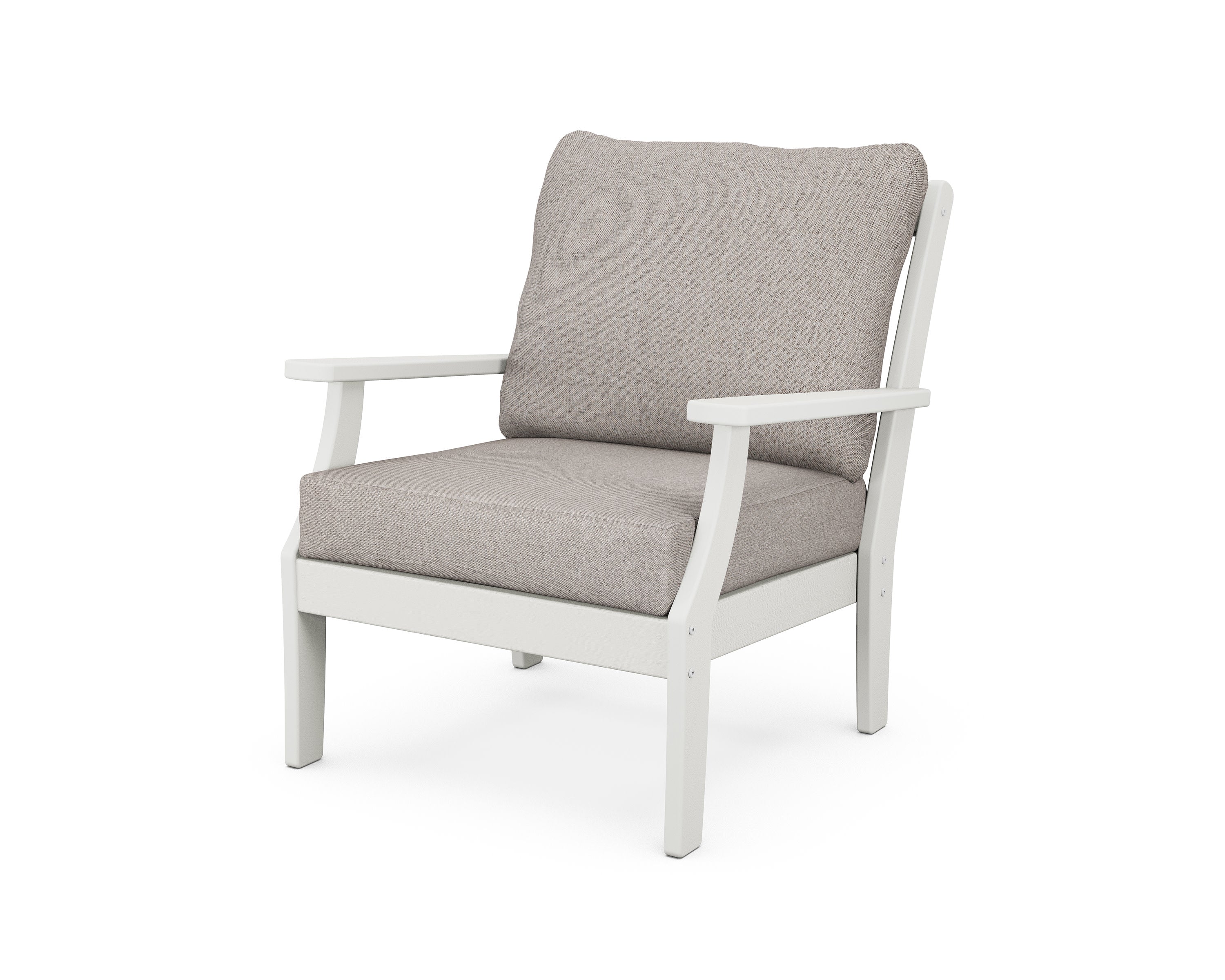 Braxton Deep Seating Chair in Vintage White / Weathered Tweed