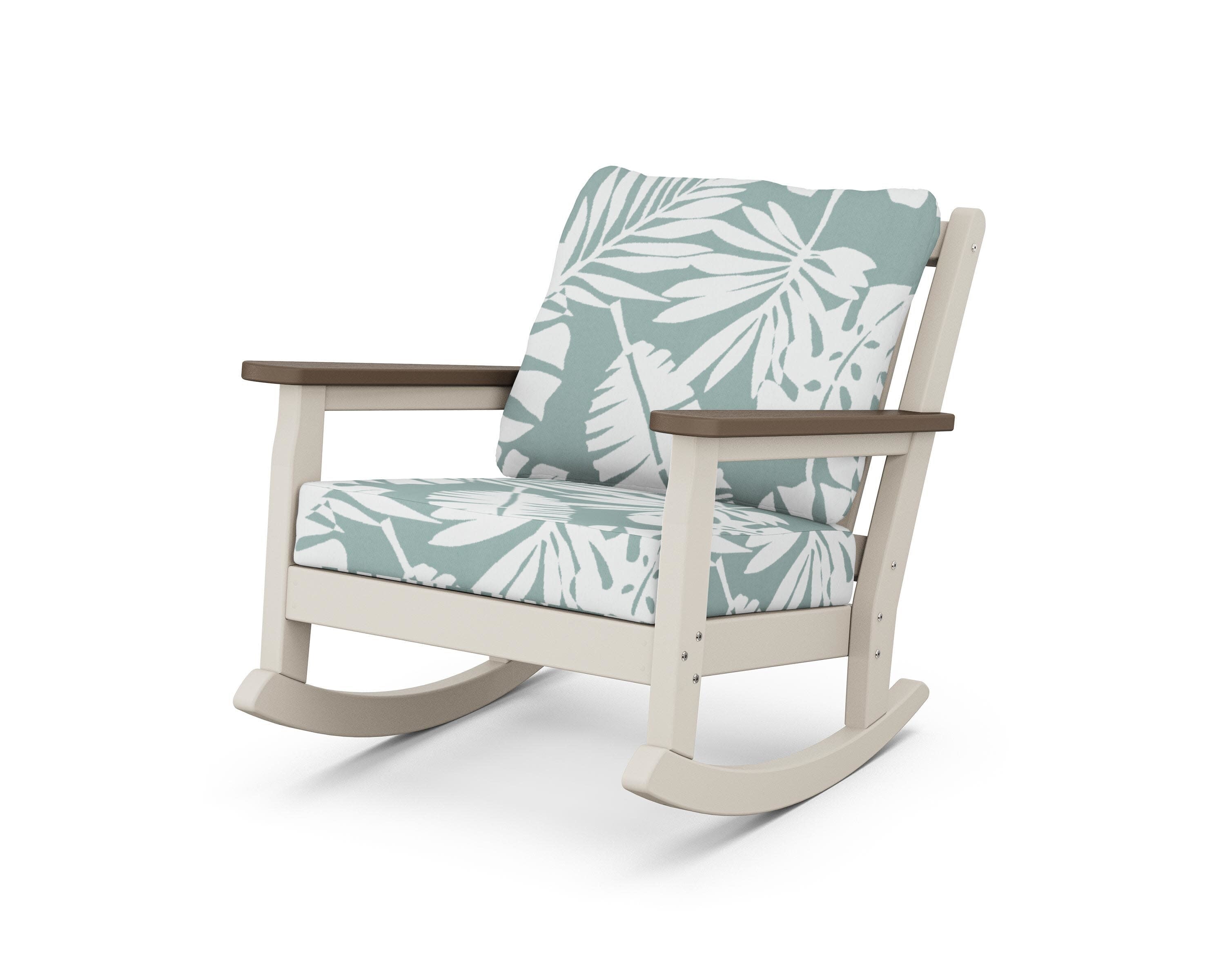 Chippendale Deep Seating Rocking Chair in Sand / Kona / Leaf Glacier Spa