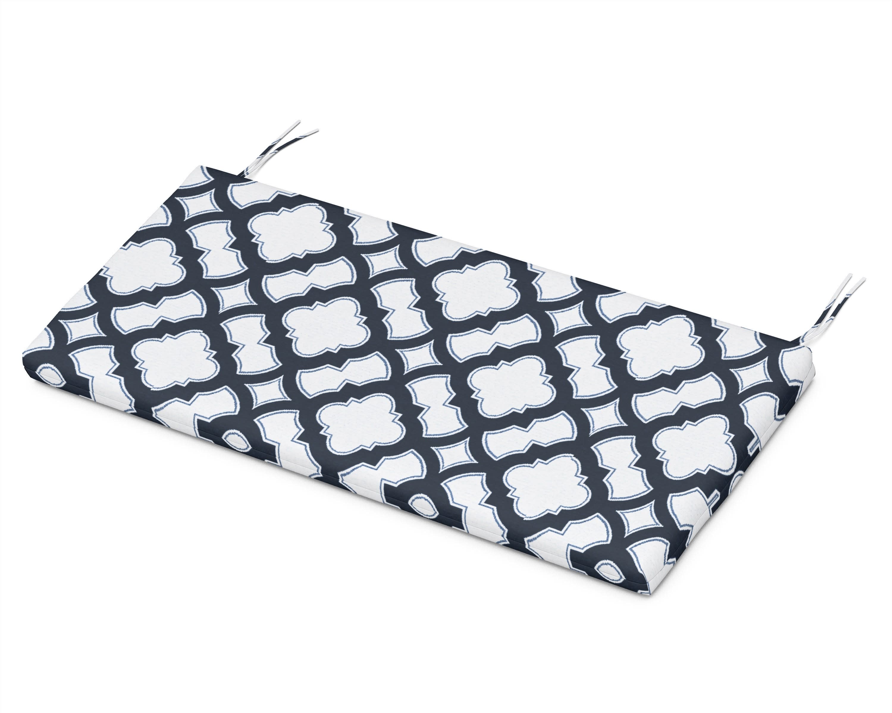 Bench Seat Cushion - 17.75"D x 41"W x 2.5"H in Trellis Marine Indigo