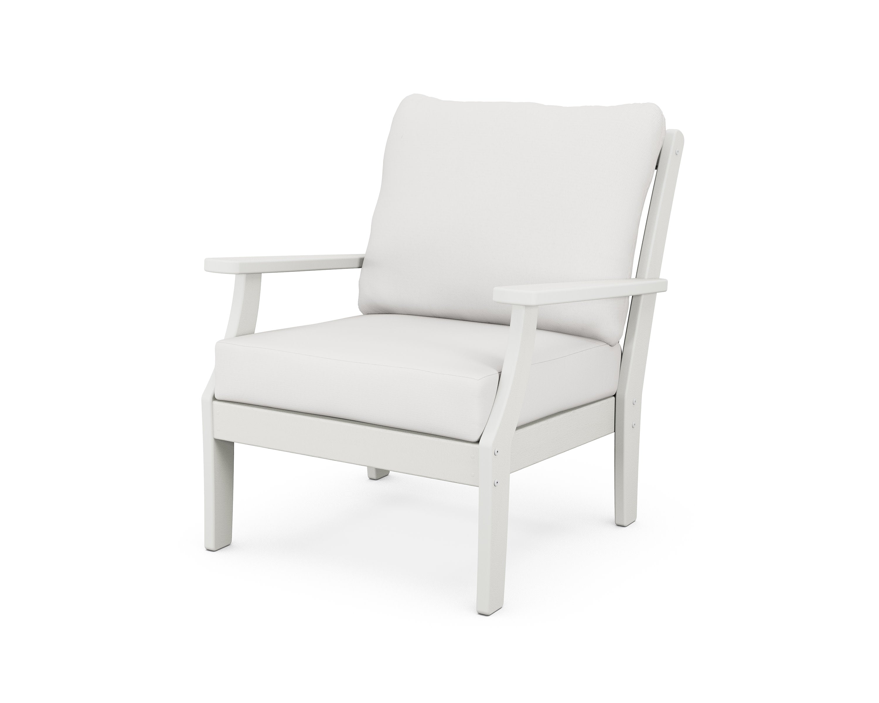 Braxton Deep Seating Chair in Vintage White / Natural Linen