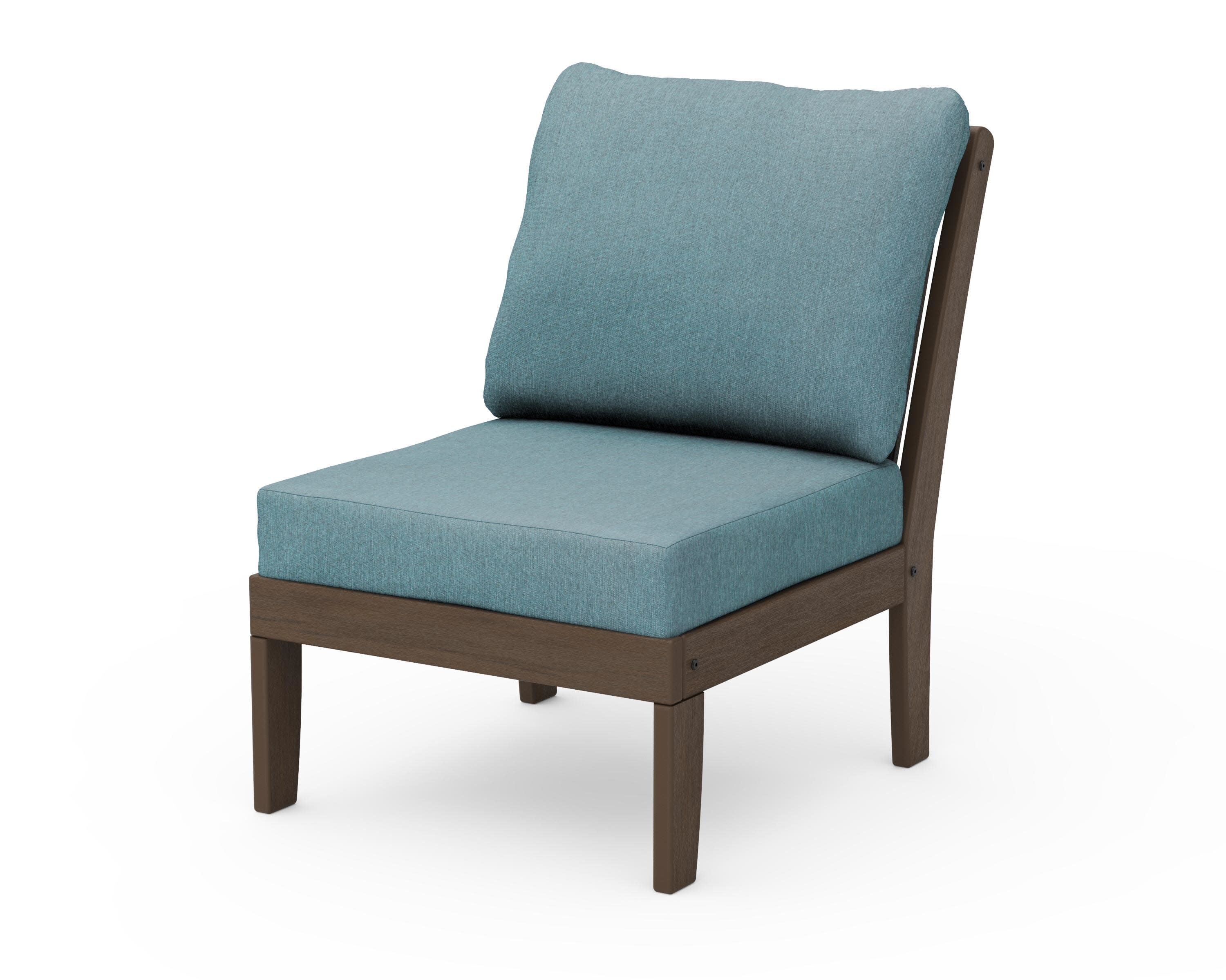Braxton Modular Armless Chair in Kona / Ocean Teal