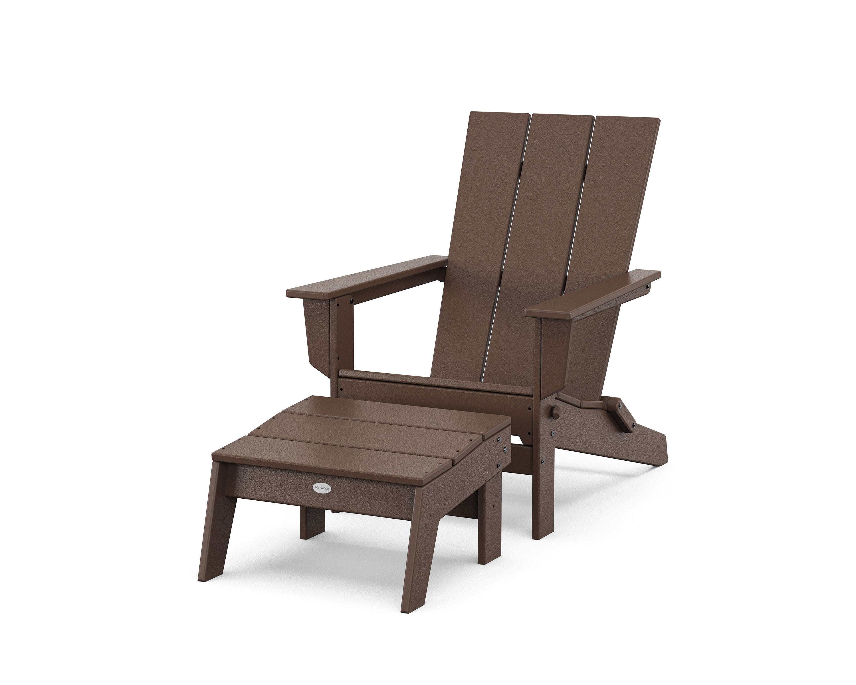 Modern Studio Folding Adirondack Chair with Ottoman in Mahogany