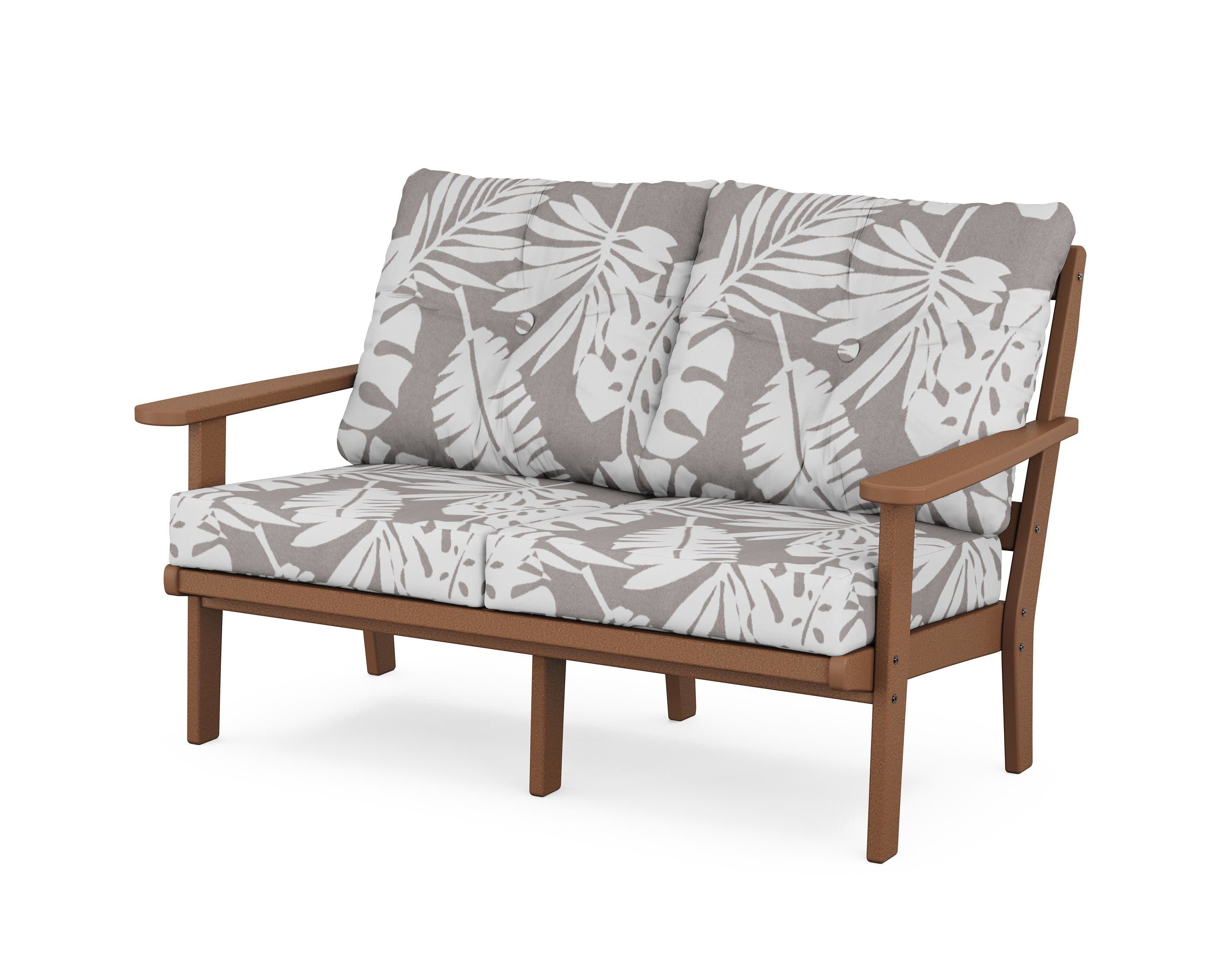 Mission Deep SeatingLoveseat in Teak / Leaf Grey Mist