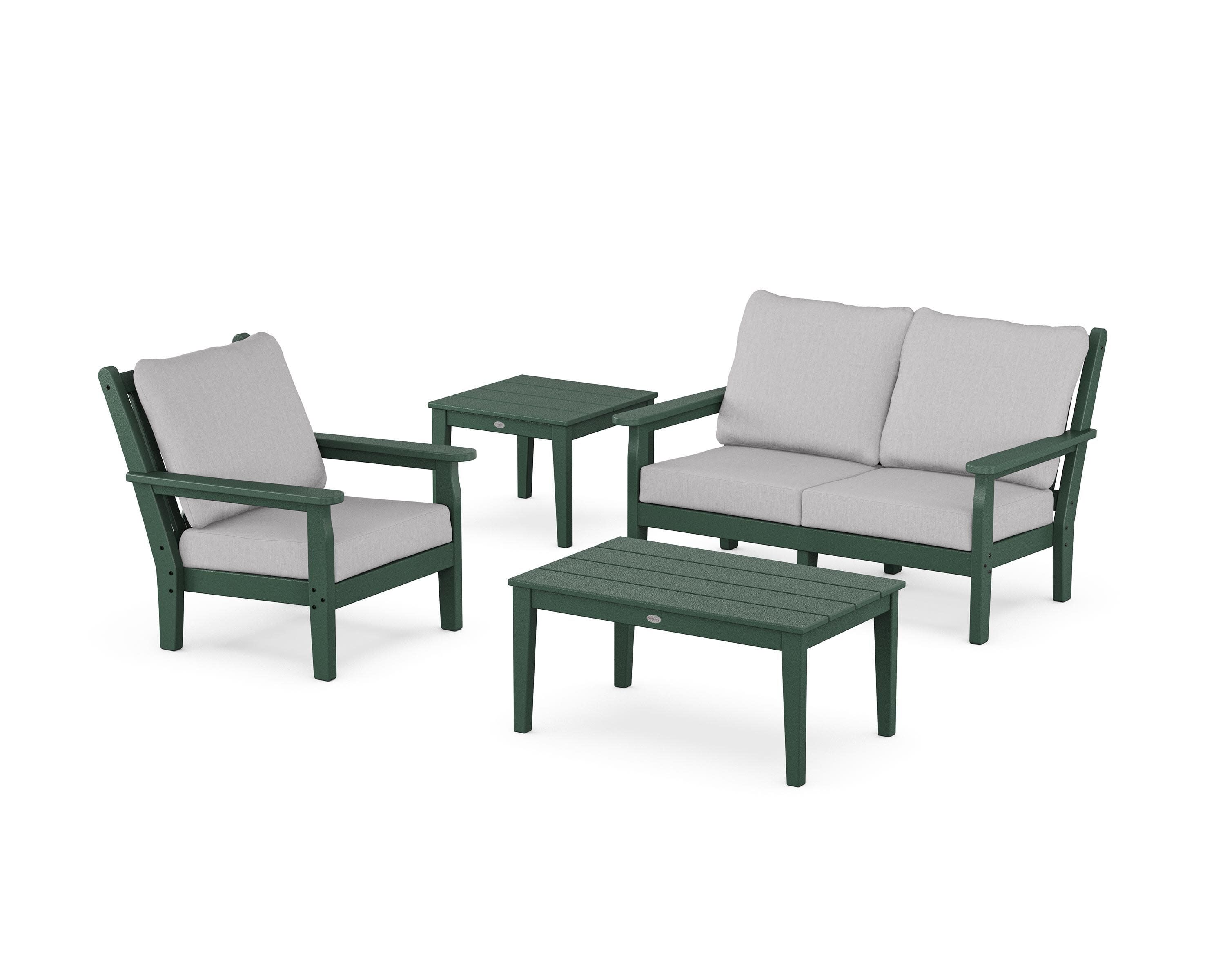 Chippendale 4-Piece Deep Seating Set in Green / Granite