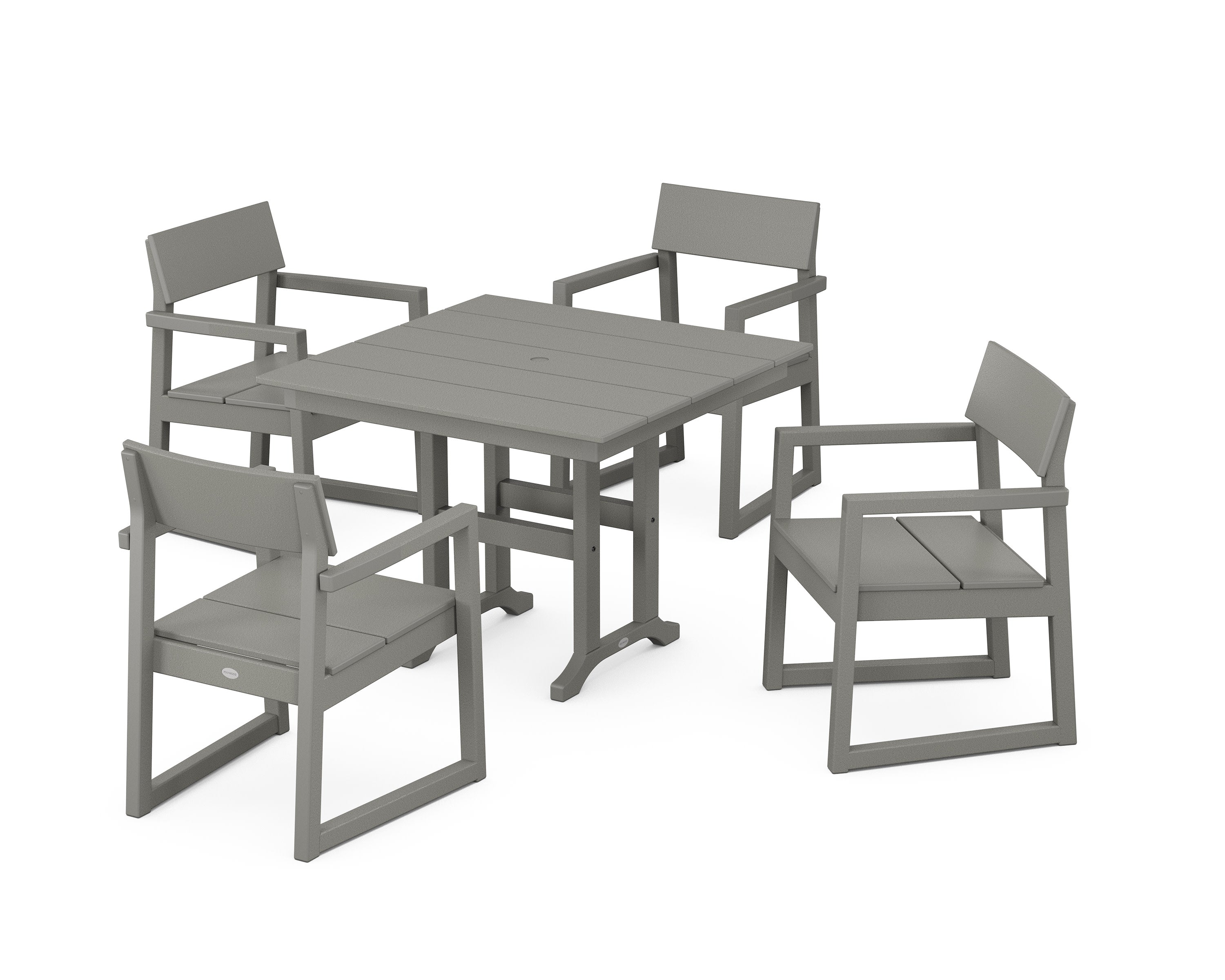EDGE 5-Piece Farmhouse Dining Set in Slate Grey