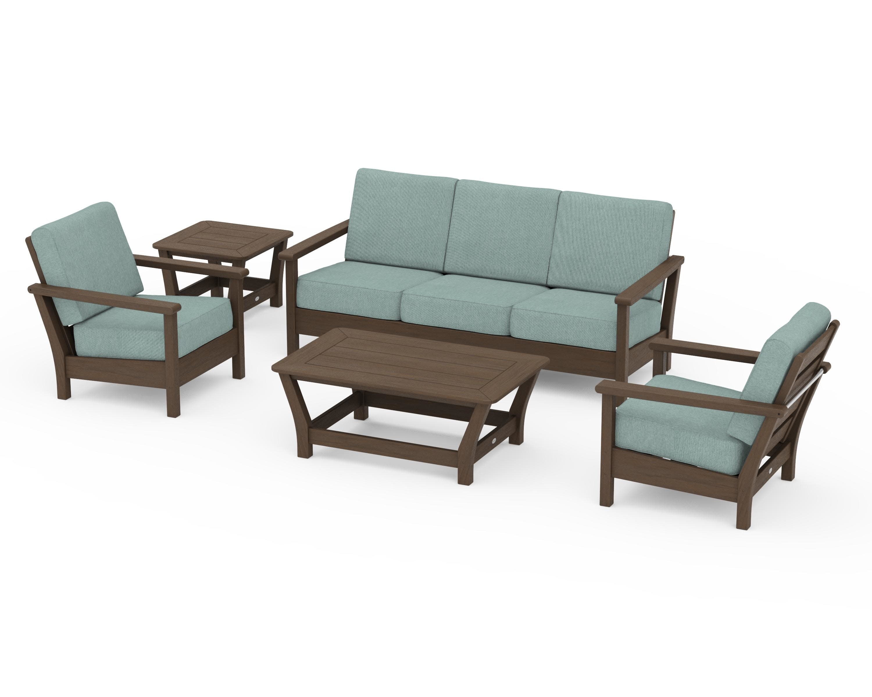 Harbour 5-Piece Deep Seating Set in Kona / Glacier Spa