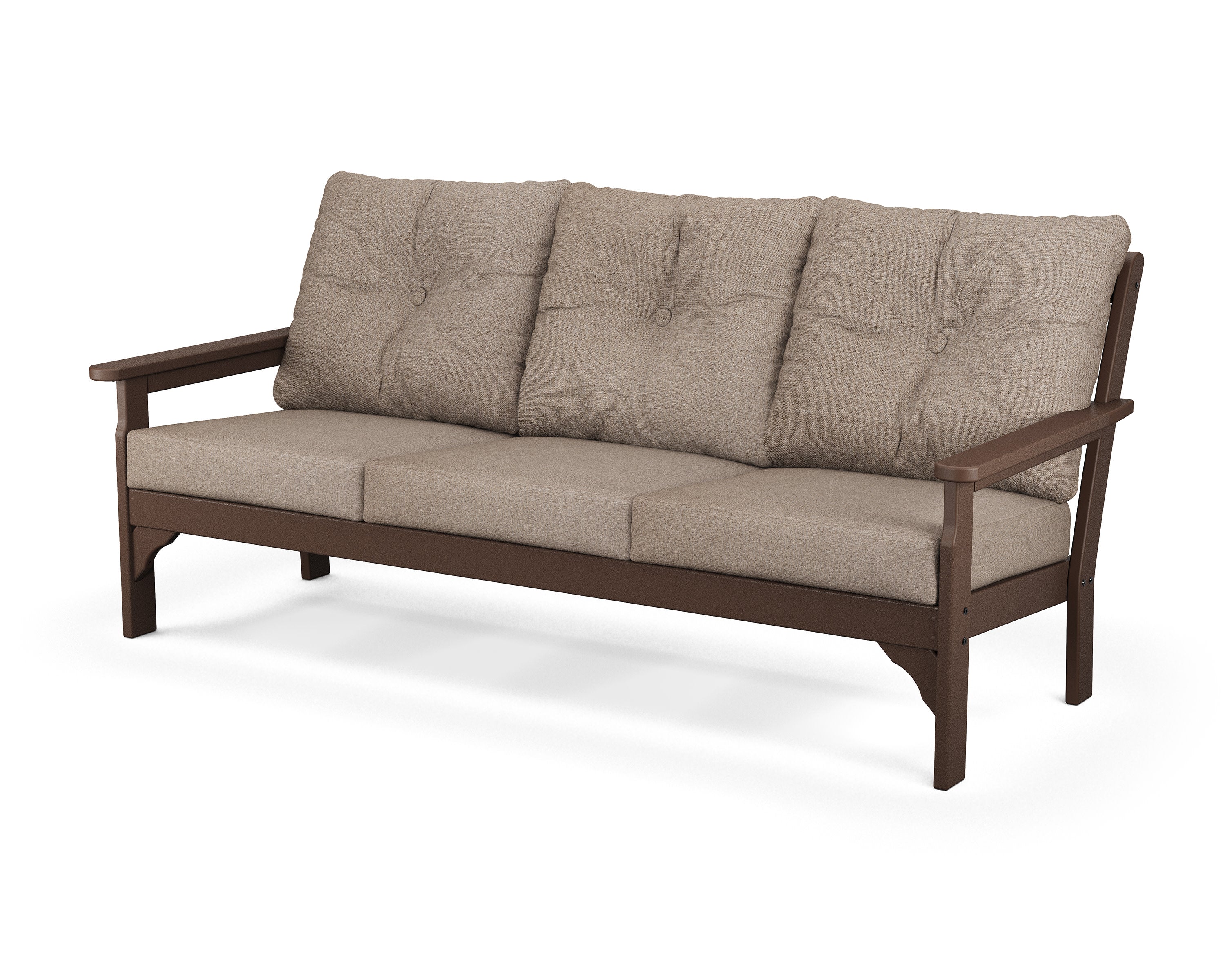Vineyard Deep Seating Sofa in Mahogany / Spiced Burlap