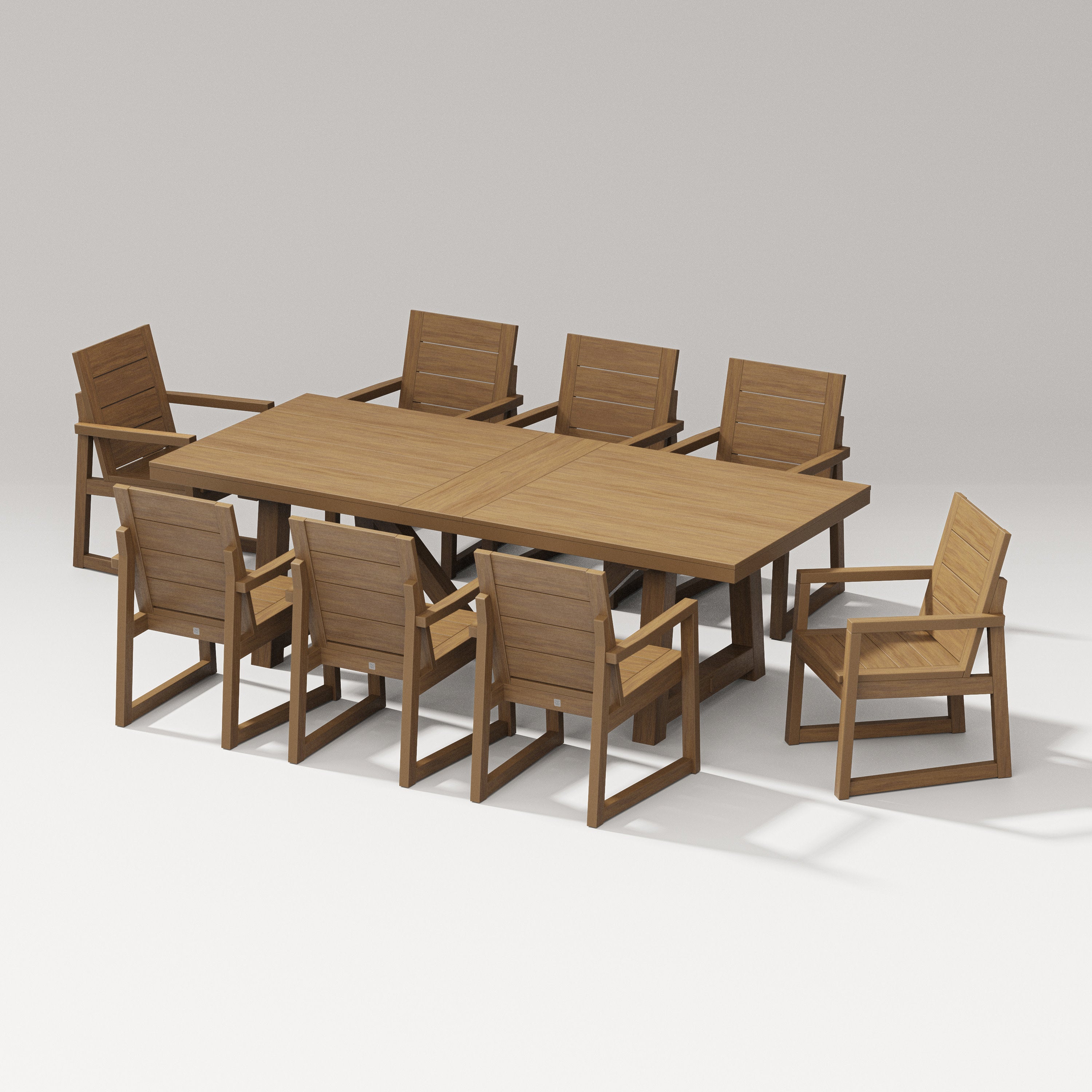 Elevate 9-Piece A-Frame Table Dining Set in Natural