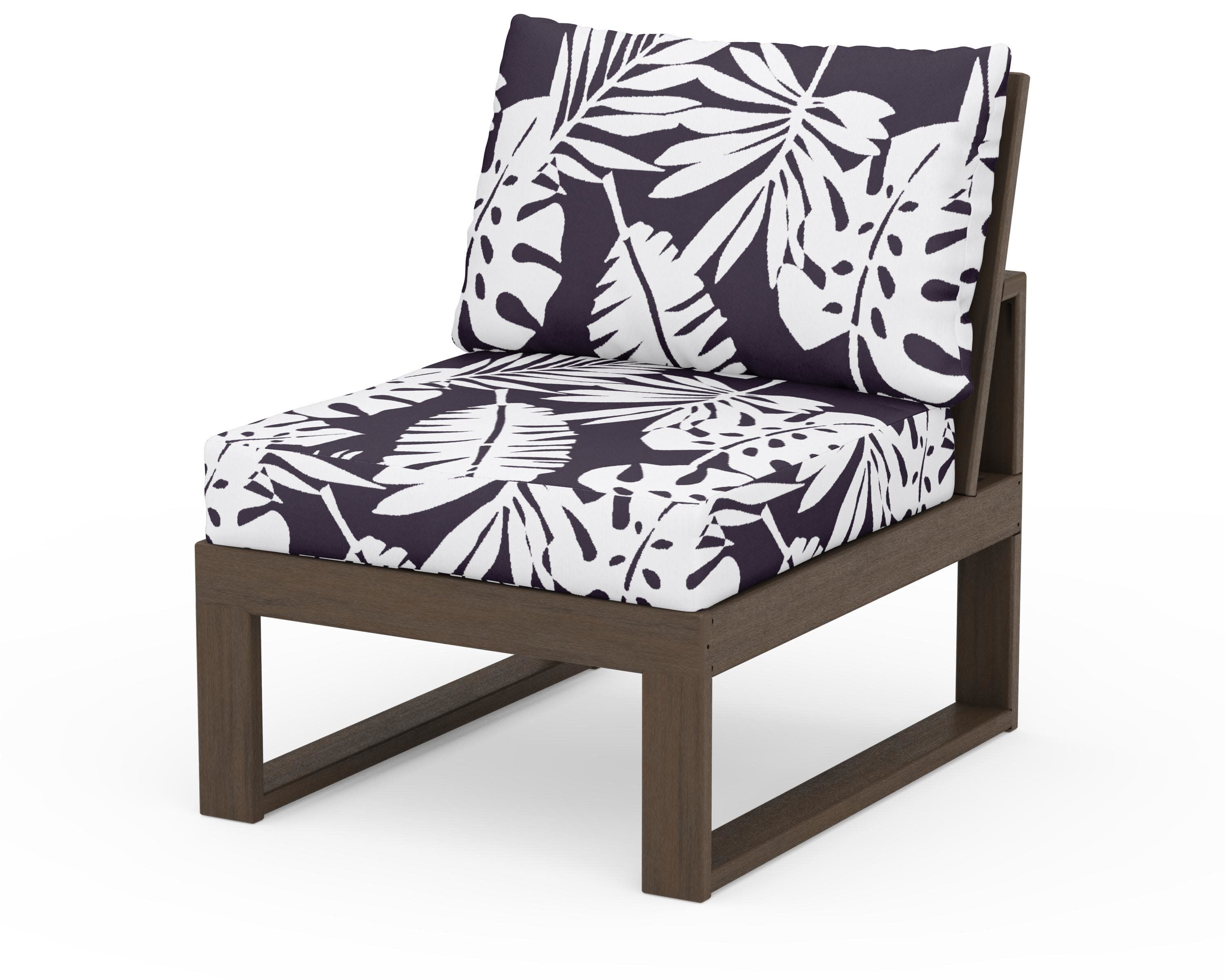 Modular Armless Chair in Kona / Leaf Navy