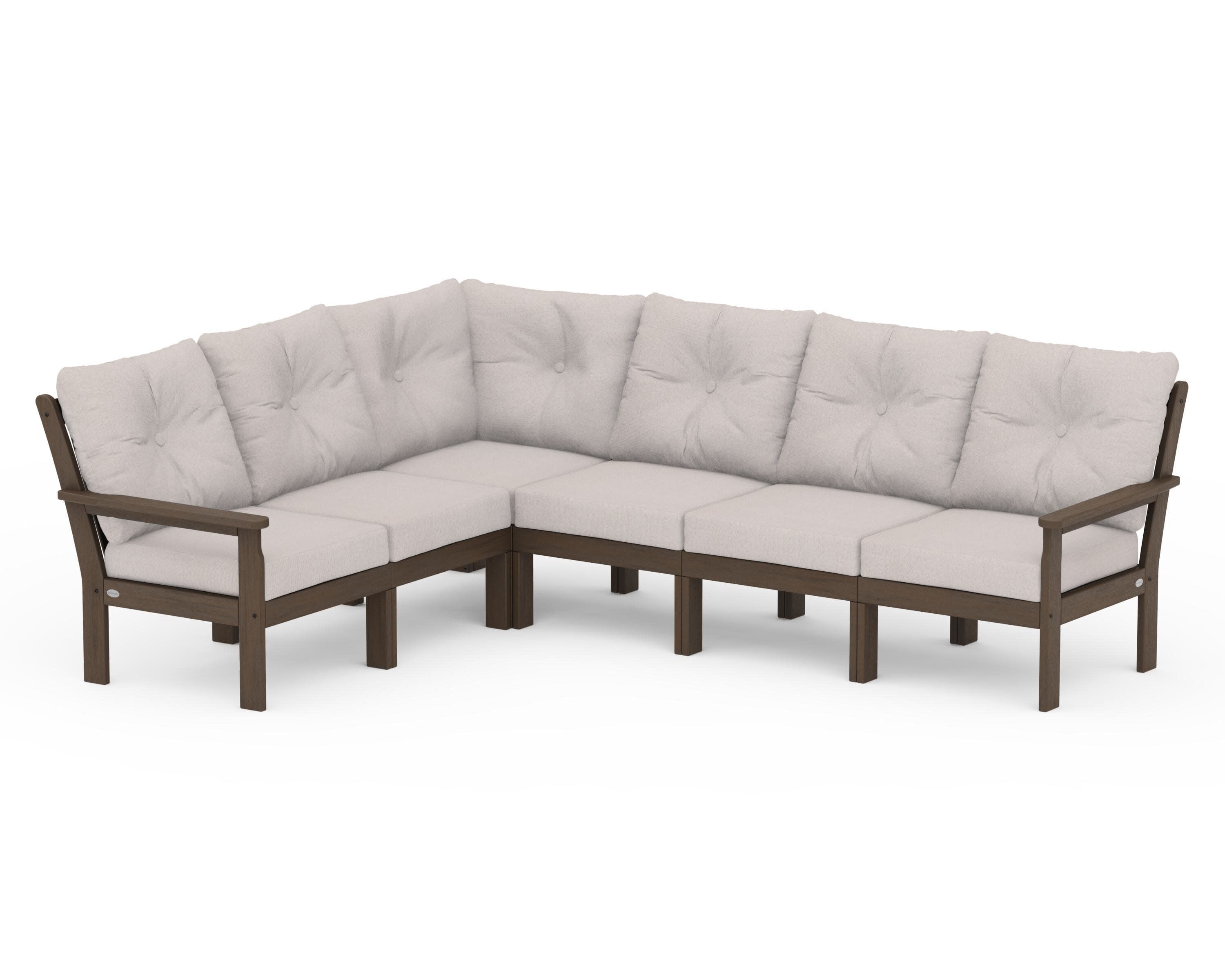 Vineyard 6-Piece Sectional in Kona / Dune Burlap