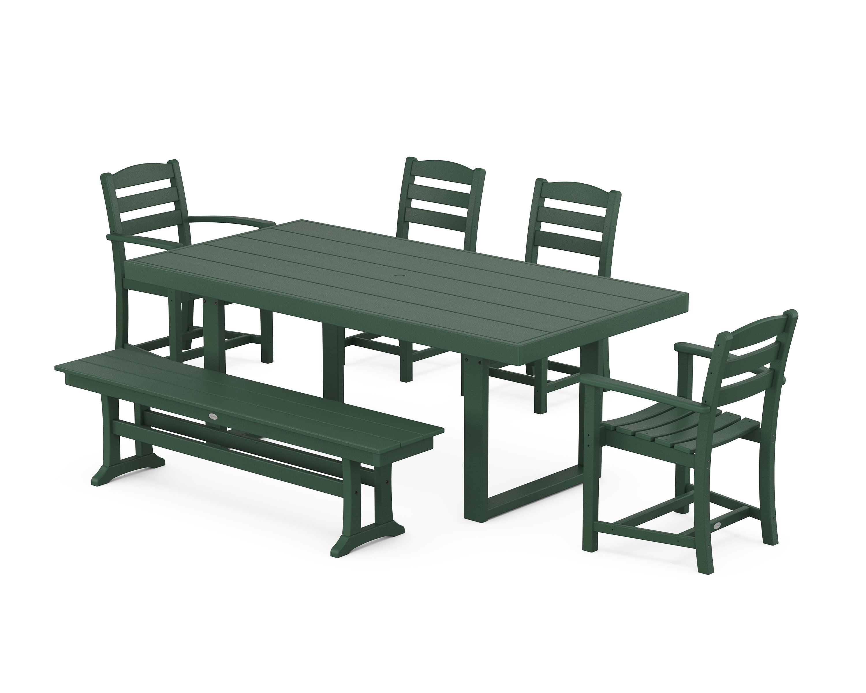 La Casa Caf 6-Piece Dining Set with Bench in Green
