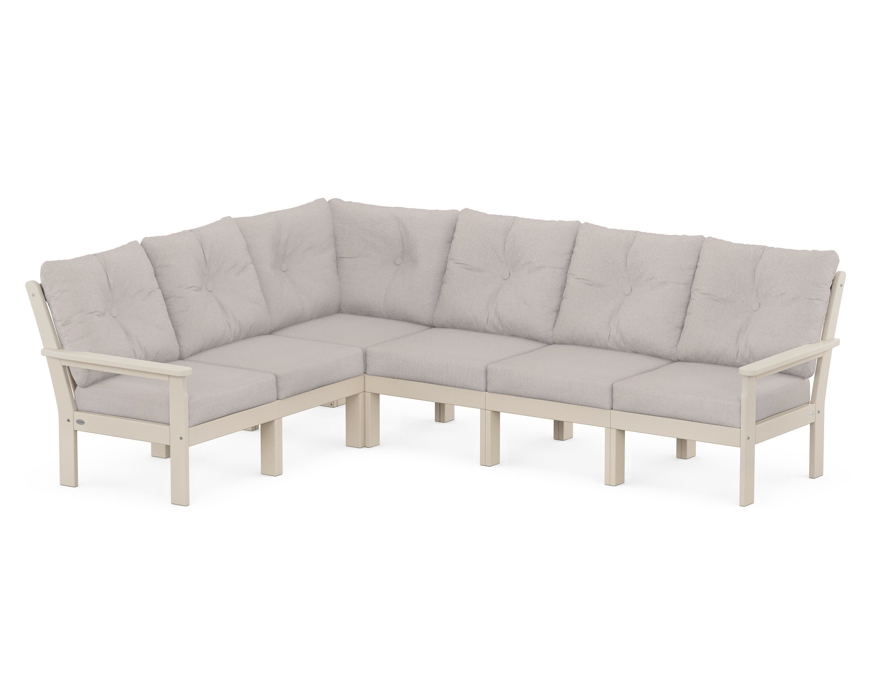 Vineyard 6-Piece Sectional in Sand / Dune Burlap