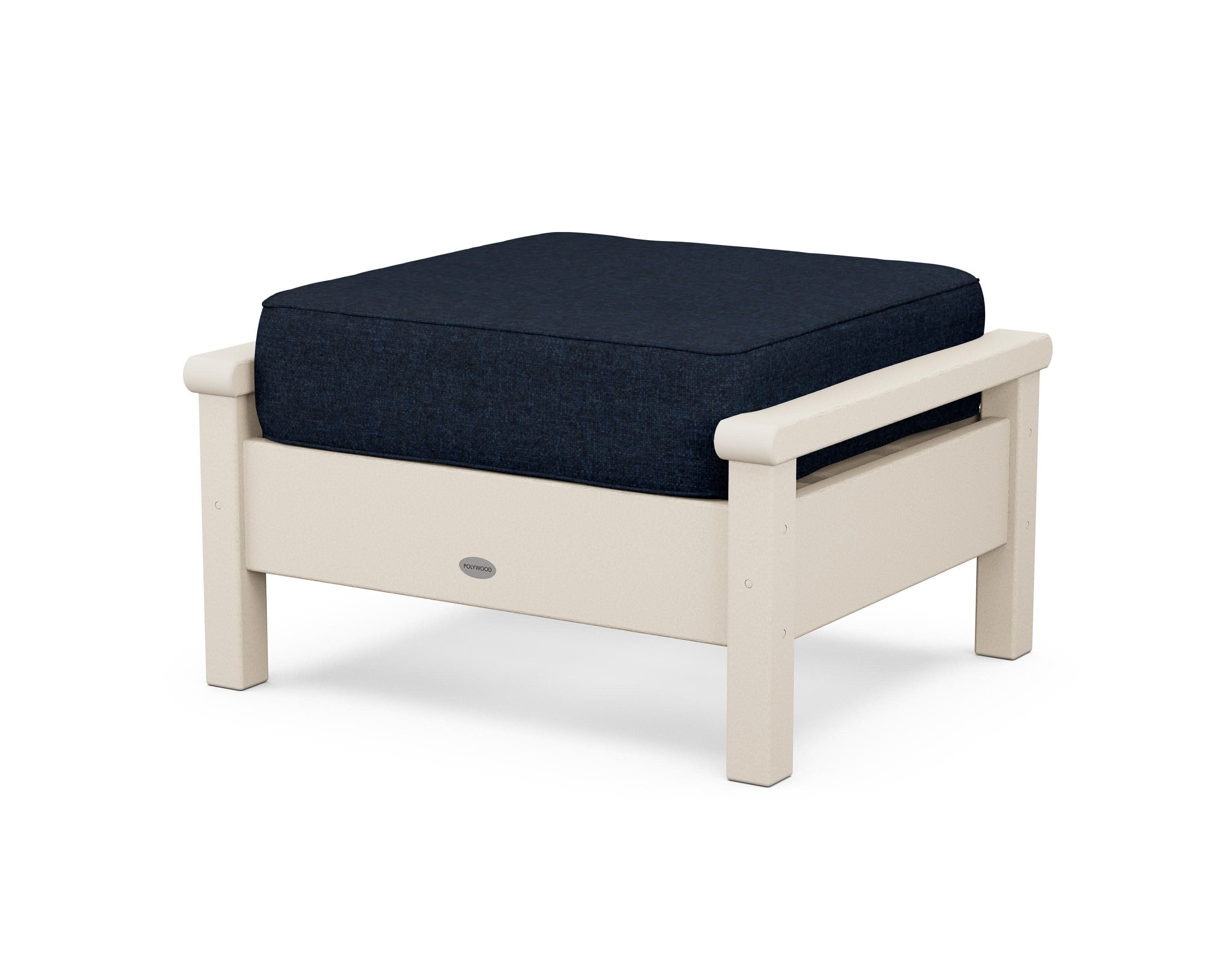 Harbour Deep Seating Ottoman in Sand / Marine Indigo