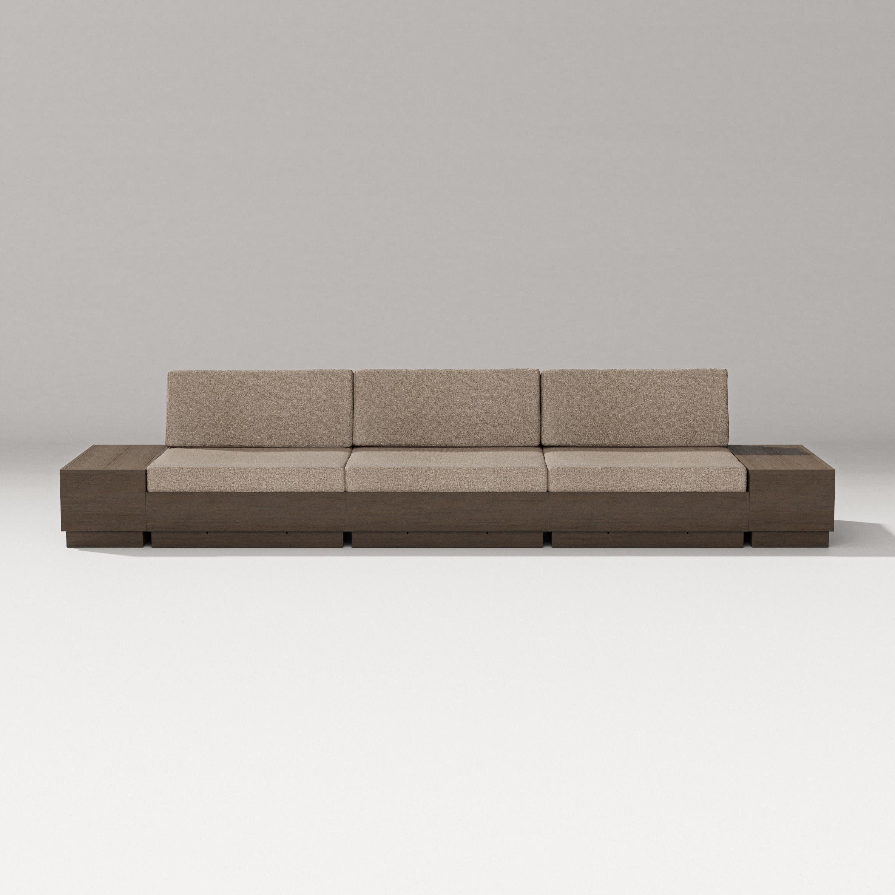 Elevate Straight Sectional in Kona / Spiced Burlap