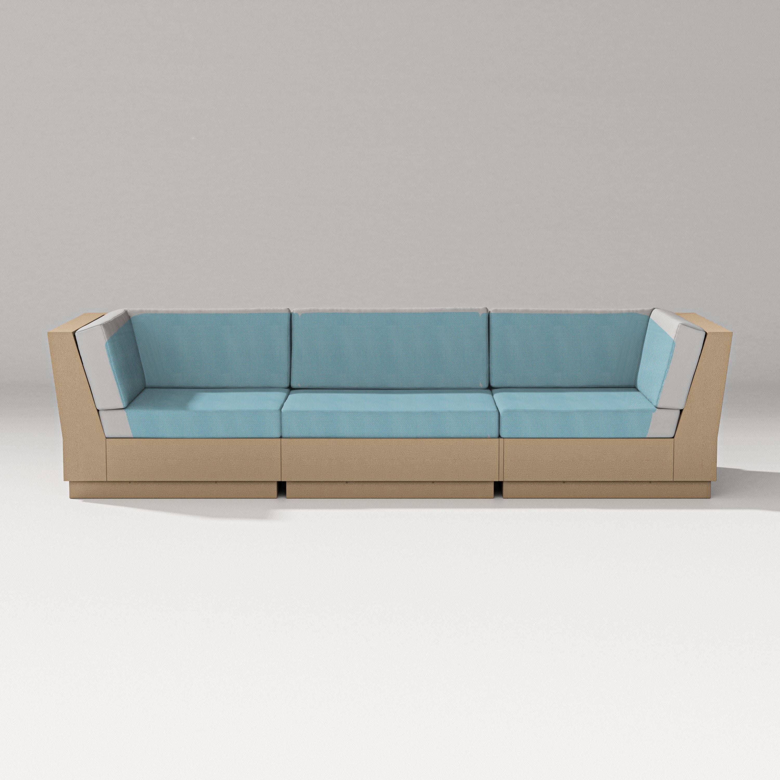 Elevate Sofa Sectional in Vintage Sahara / Lattice Sky Blue