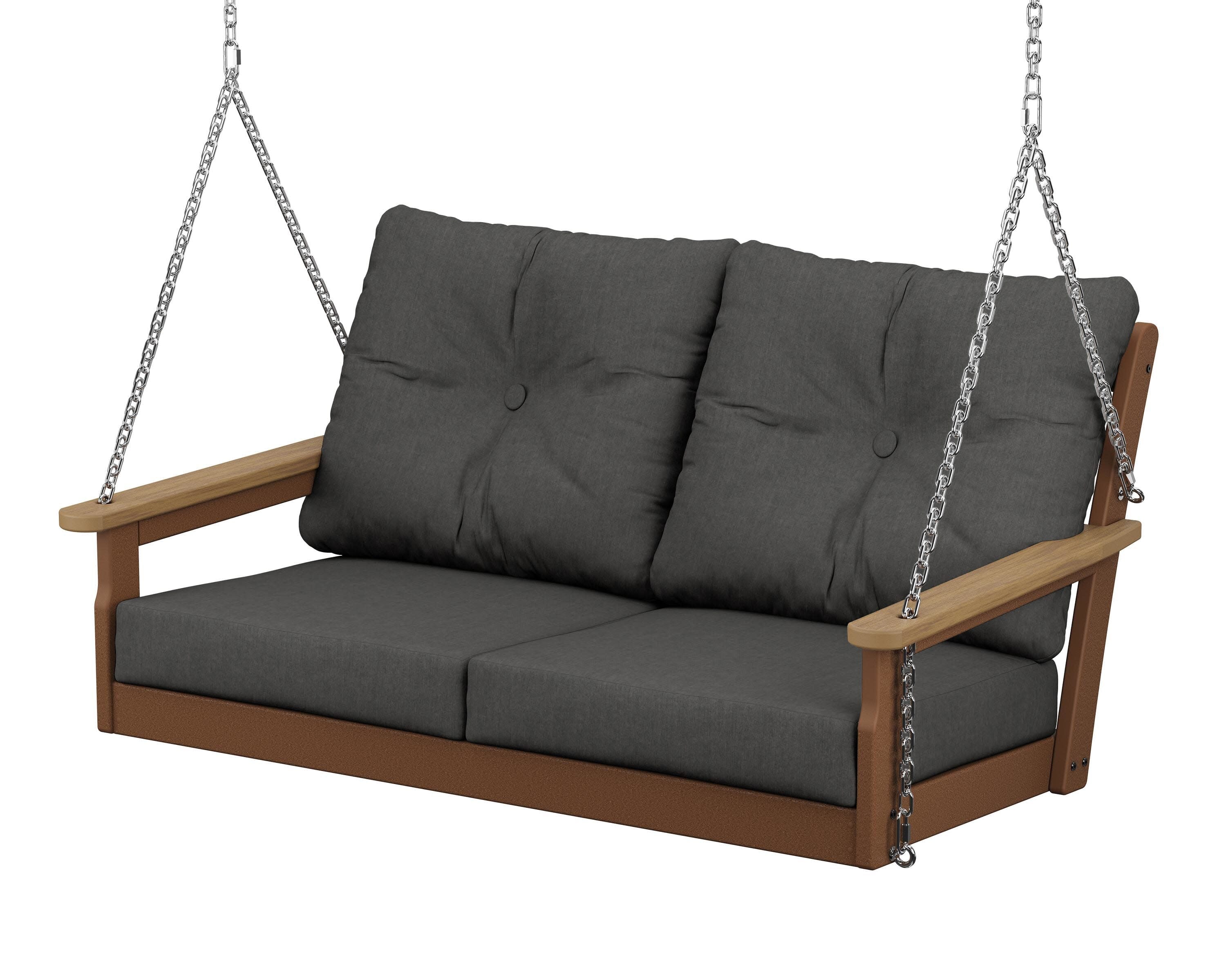 Vineyard Deep Seating Swing in Teak / Natural / Spectrum Carbon