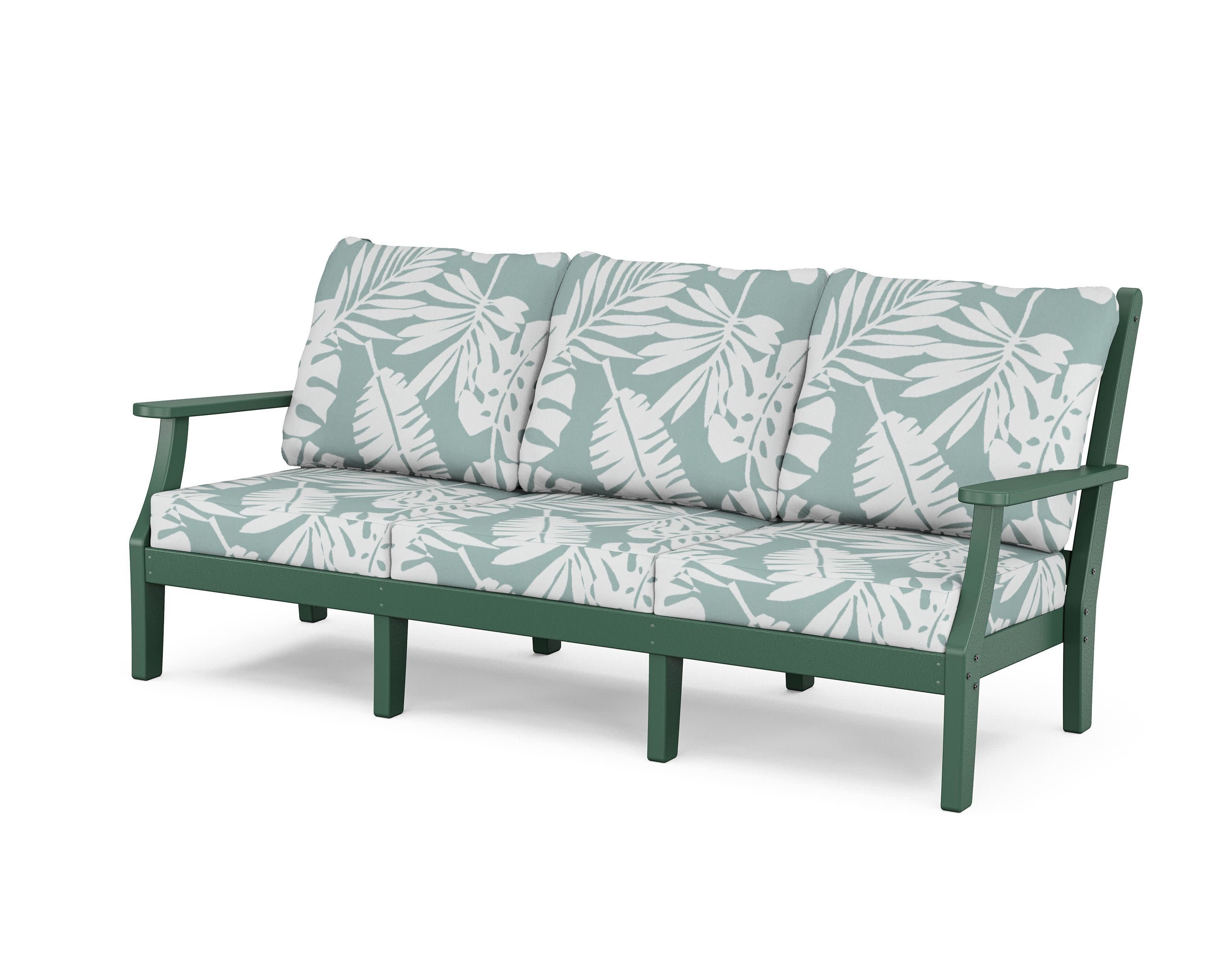 Wovendale Deep Seating Sofa in Green / Leaf Glacier Spa