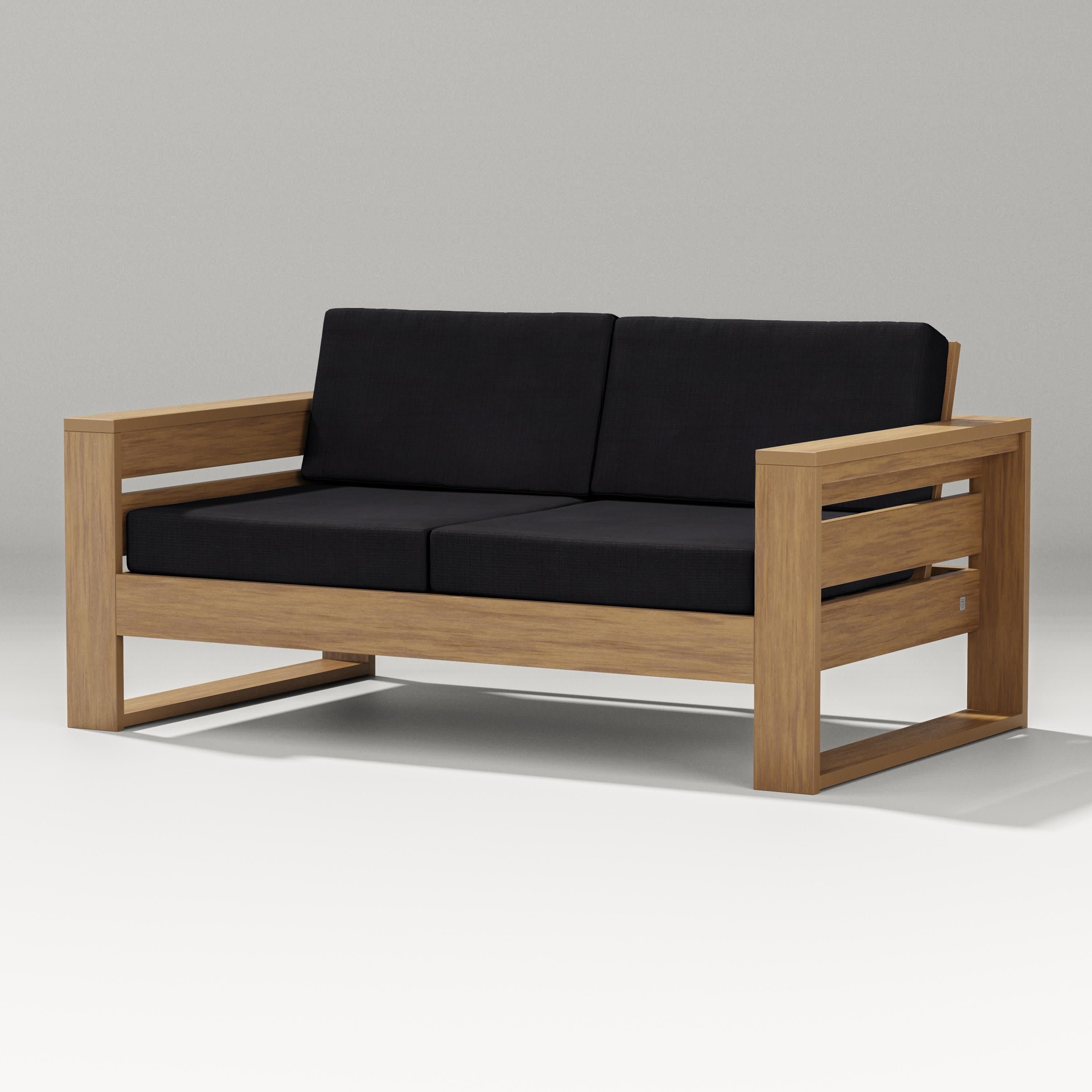 Latitude Loveseat in Natural / Midnight Linen