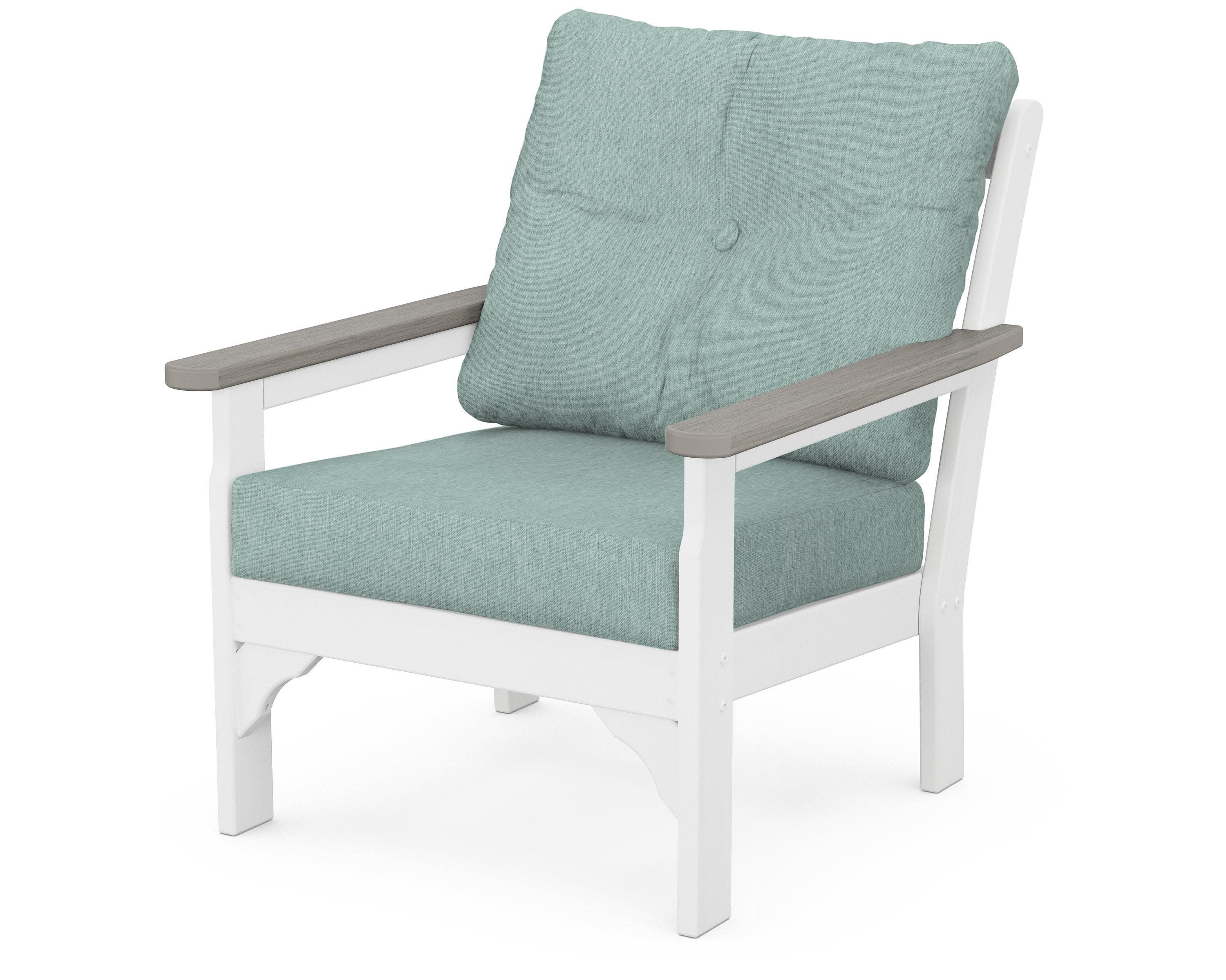 Vineyard Deep Seating Chair in White / Driftwood / Glacier Spa