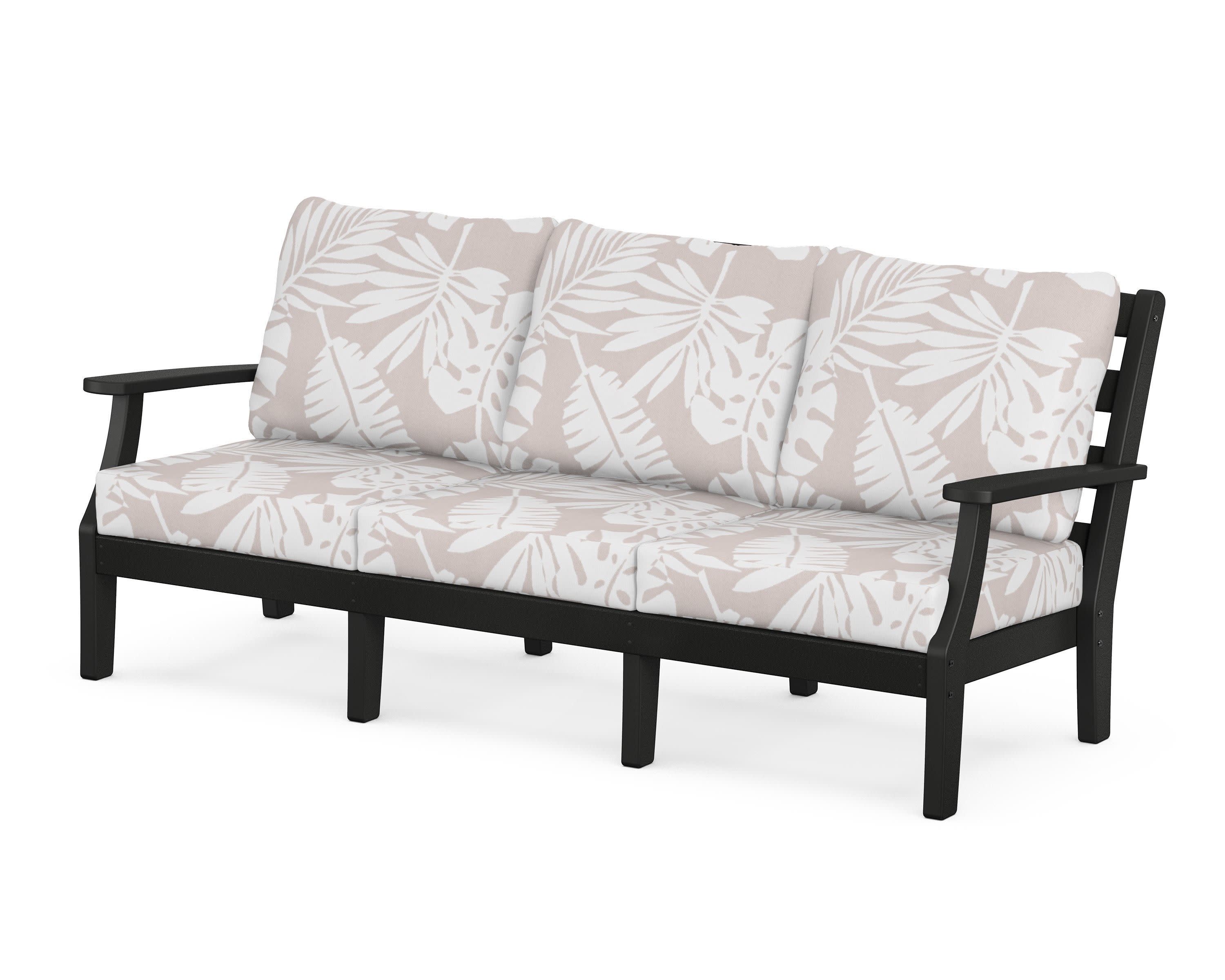 Chesapeake Deep Seating Sofa in Black / Leaf Dune Burlap
