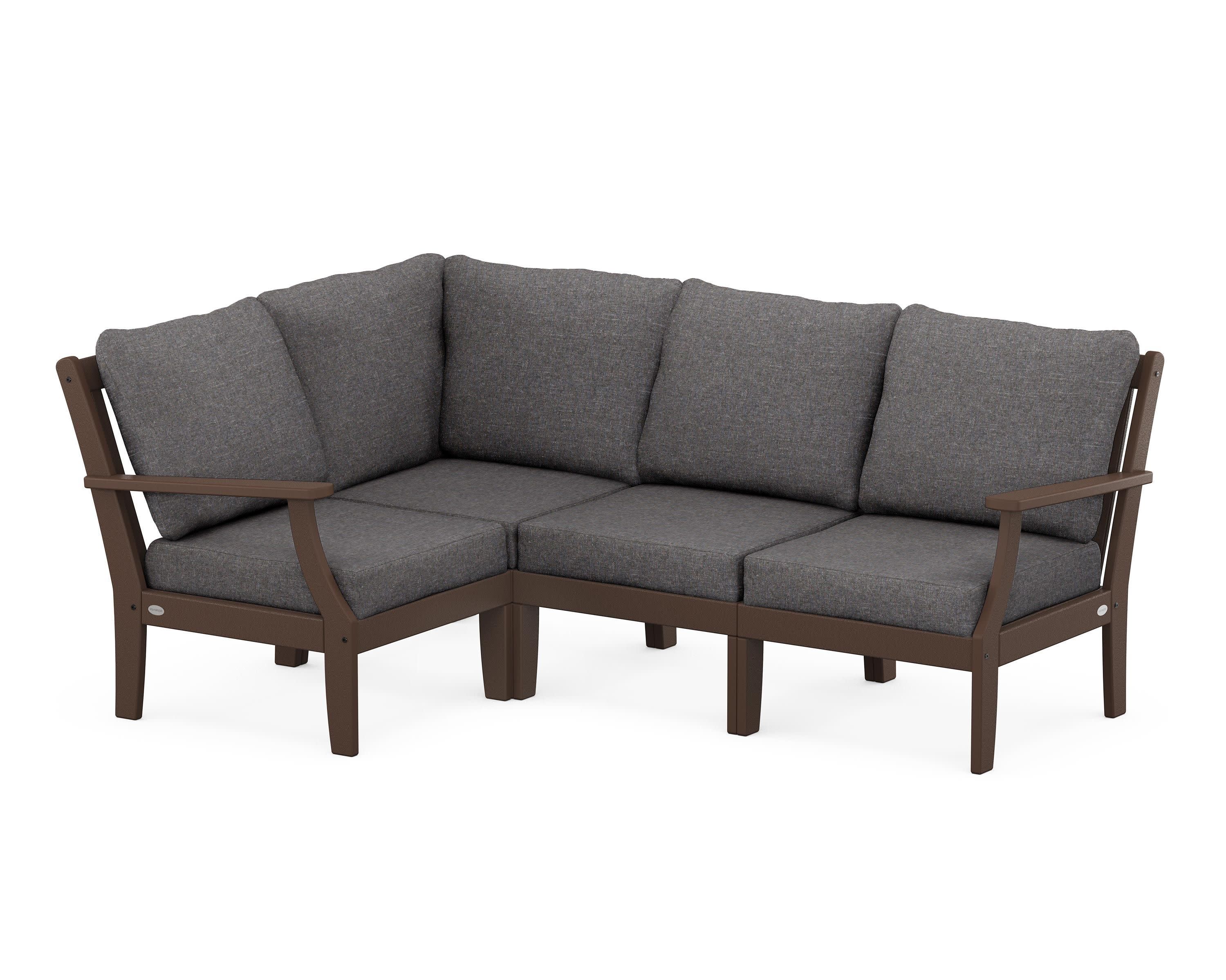 Braxton Modular 4-Piece Deep Seating Set in Mahogany / Ash Charcoal