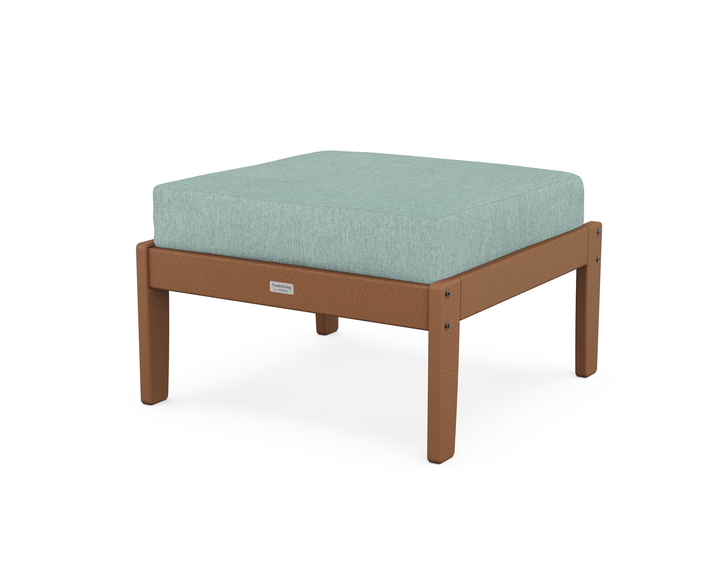 Cottage Deep Seating Ottoman in Teak / Glacier Spa