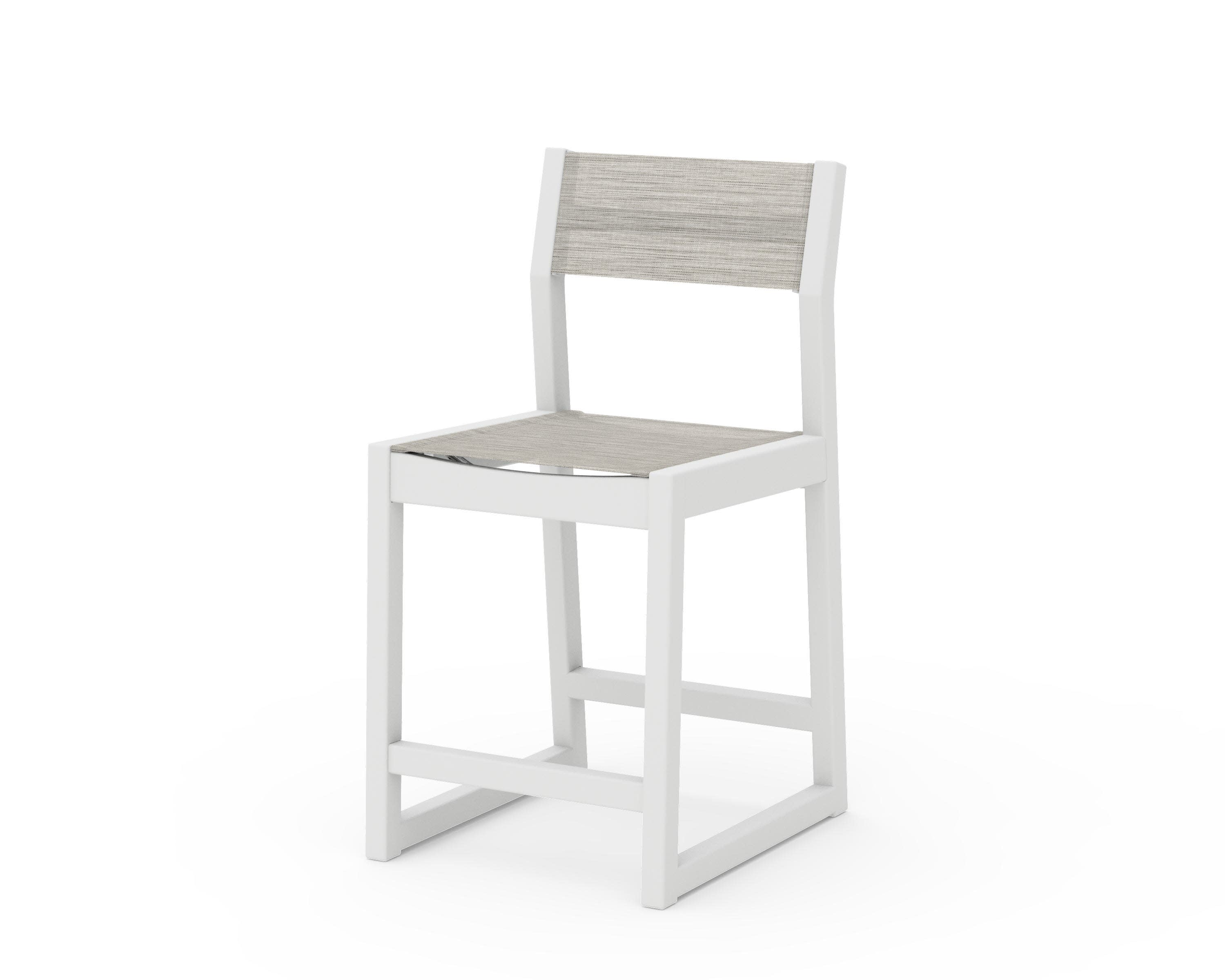 EDGE Sling Counter Side Chair in White / Birch Sling