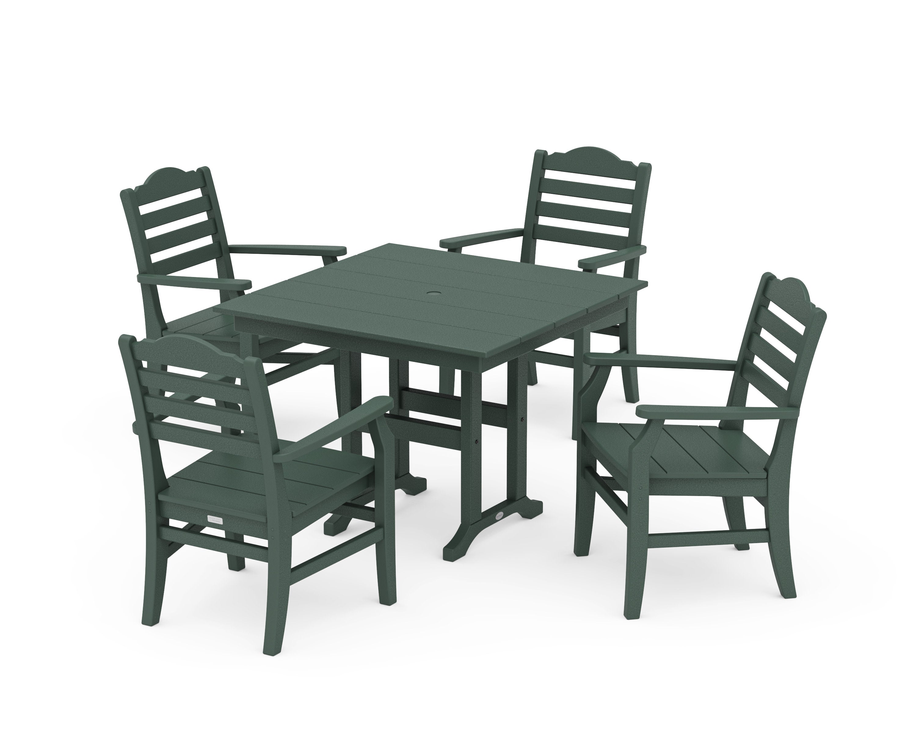 Savannah 5-Piece Farmhouse Dining Set in Green