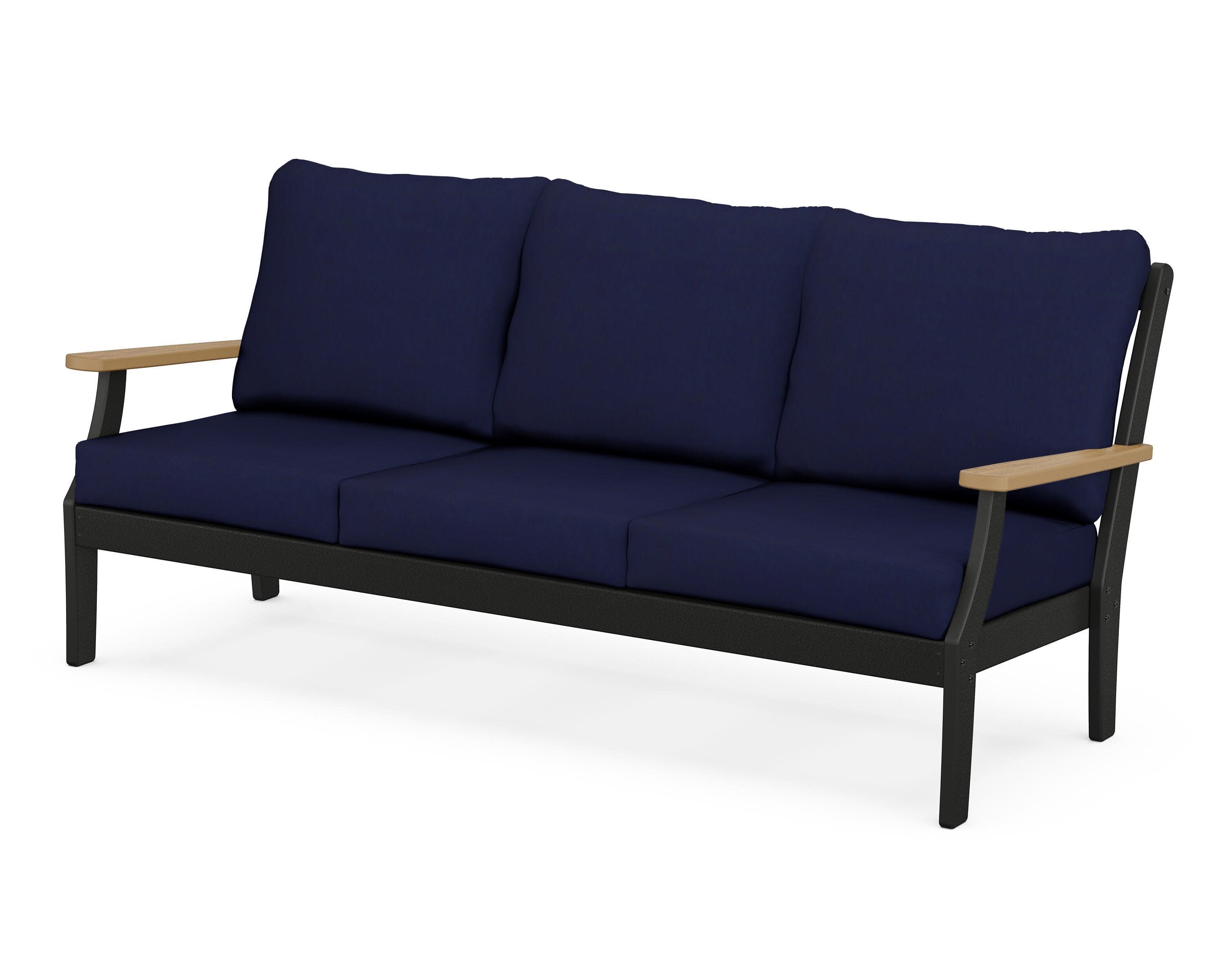 Braxton Deep Seating Sofa in Black / Natural / Navy
